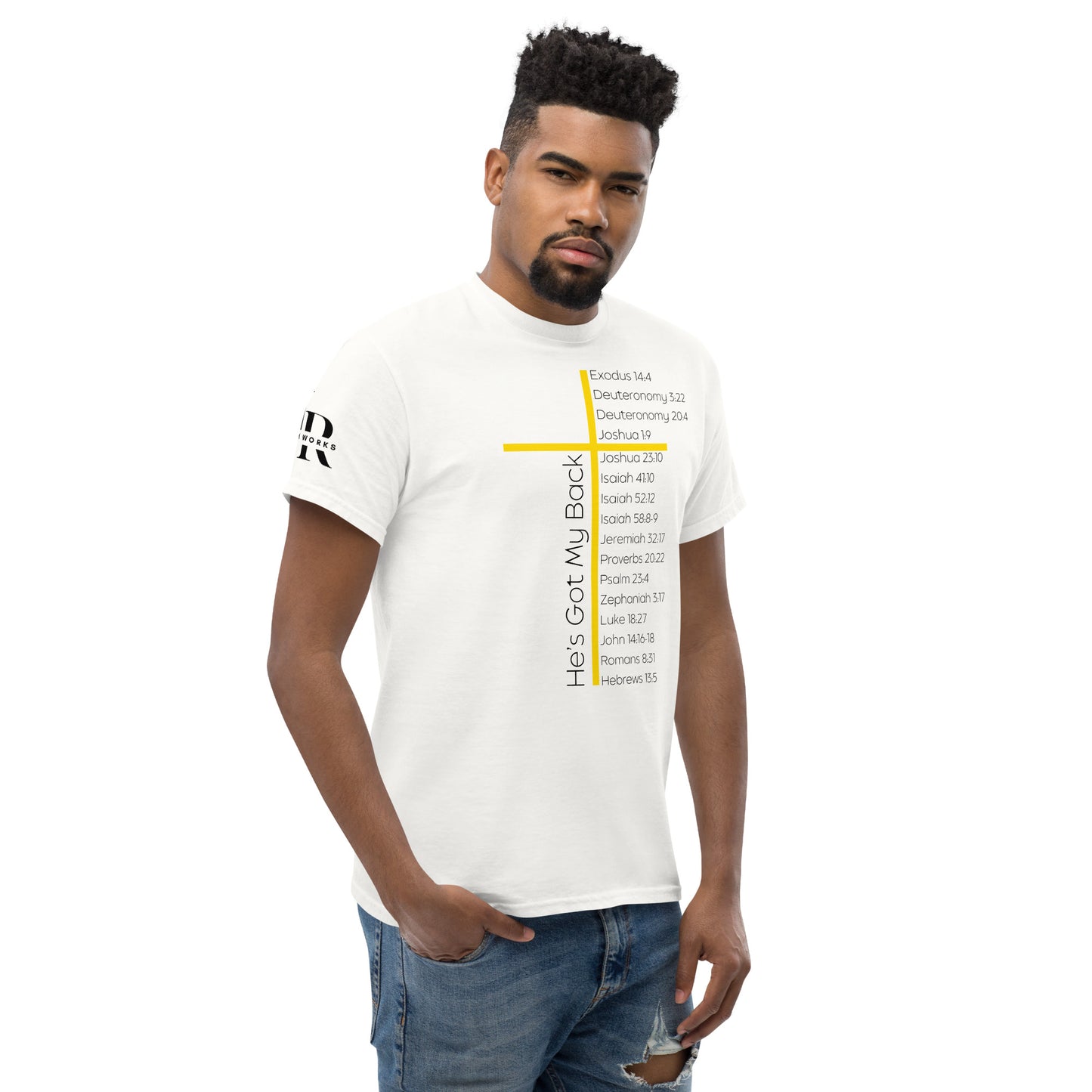 He's Got My Back Men's classic tee W/Black Print