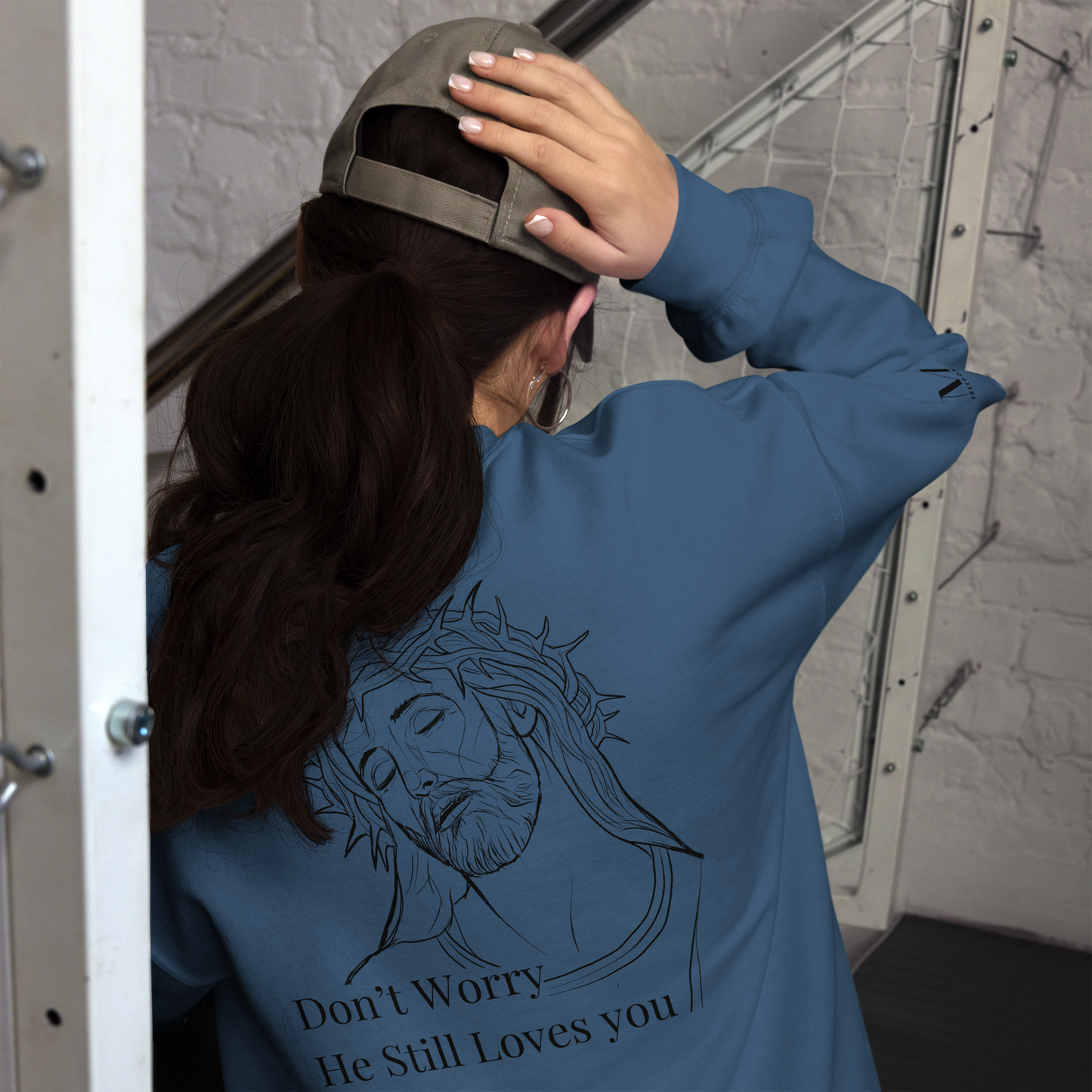 Romans 5:8 Unisex Sweatshirt W/Black Print