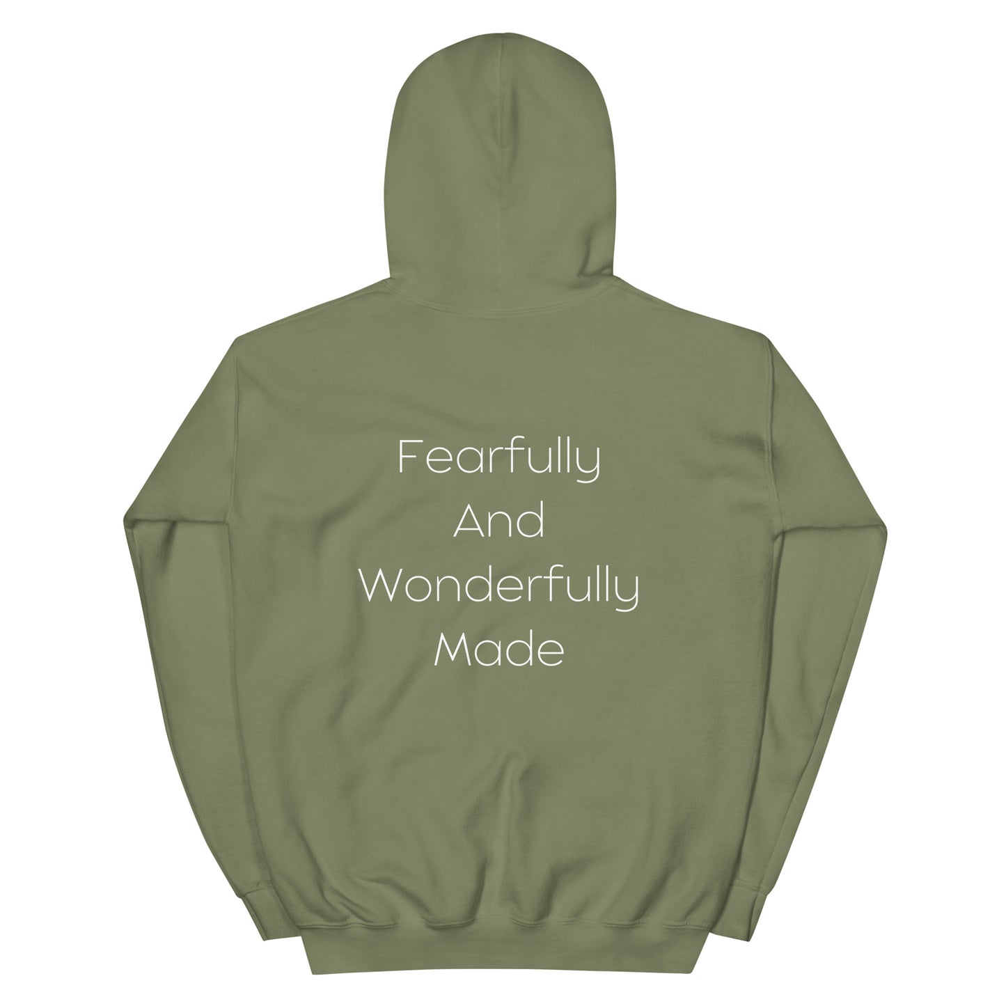 Fearfully And Wonderfully Made Unisex Hoodie W/White print