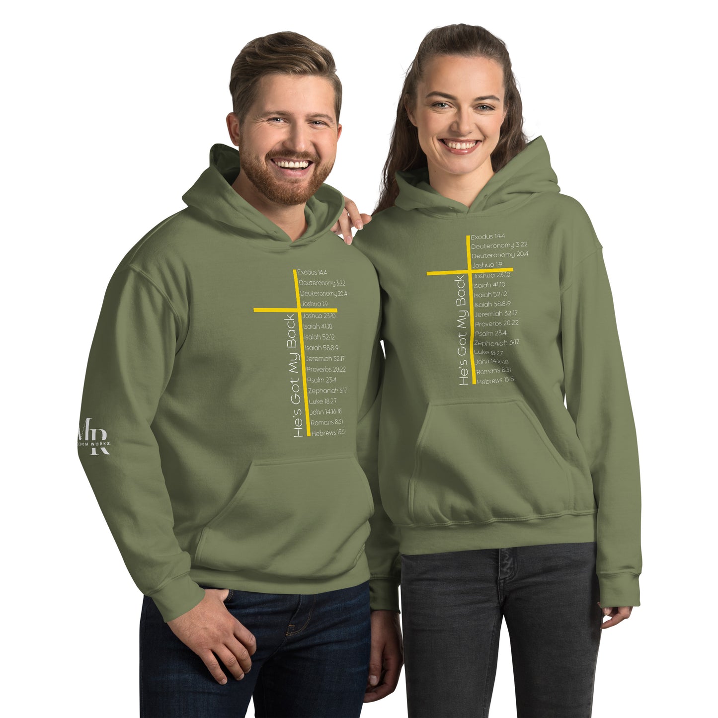 He's Got My Back Unisex Hoodie W/White Print