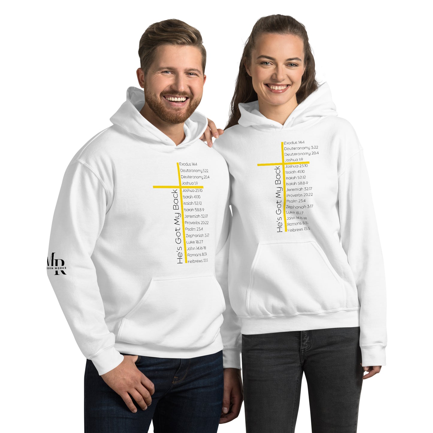He's Got My Back Unisex Hoodie W/Black Print