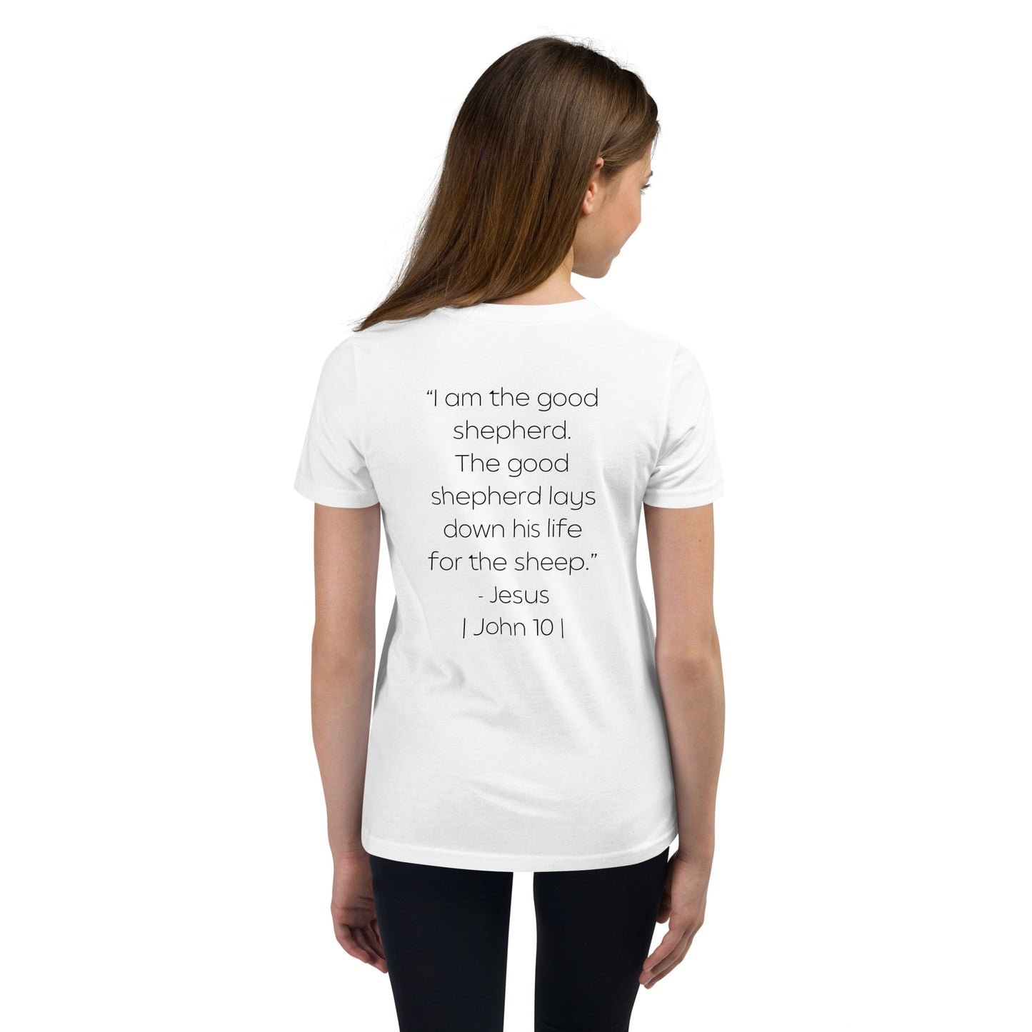The Good Shepherd Youth Short Sleeve T-Shirt W/Black Print