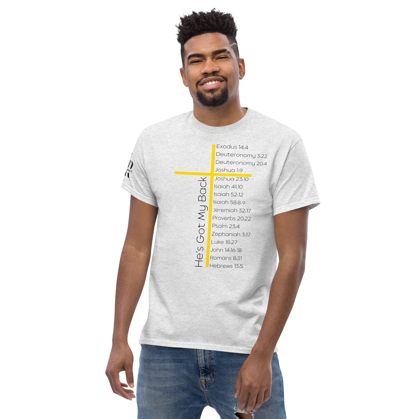 He's Got My Back Men's classic tee W/Black Print