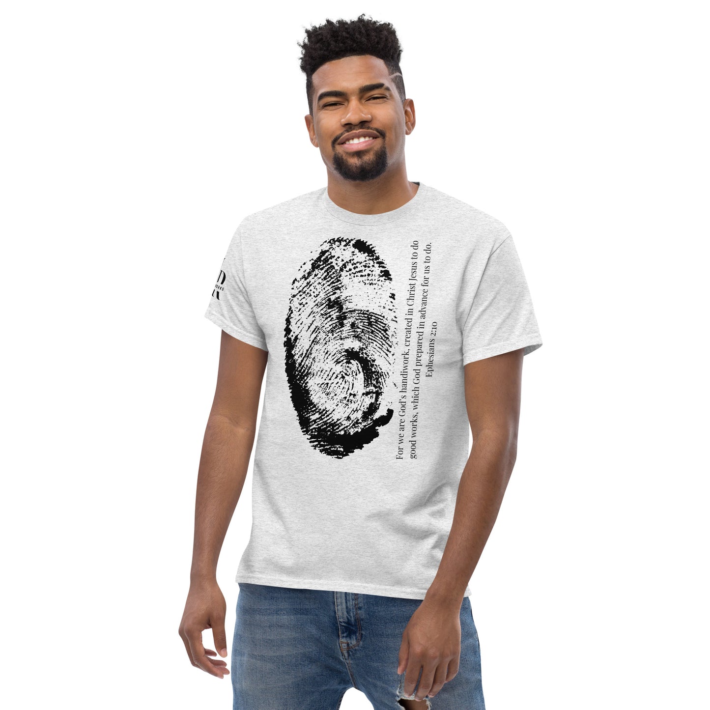 Fearfully And Wonderfully Made Men's classic tee W/Black Print