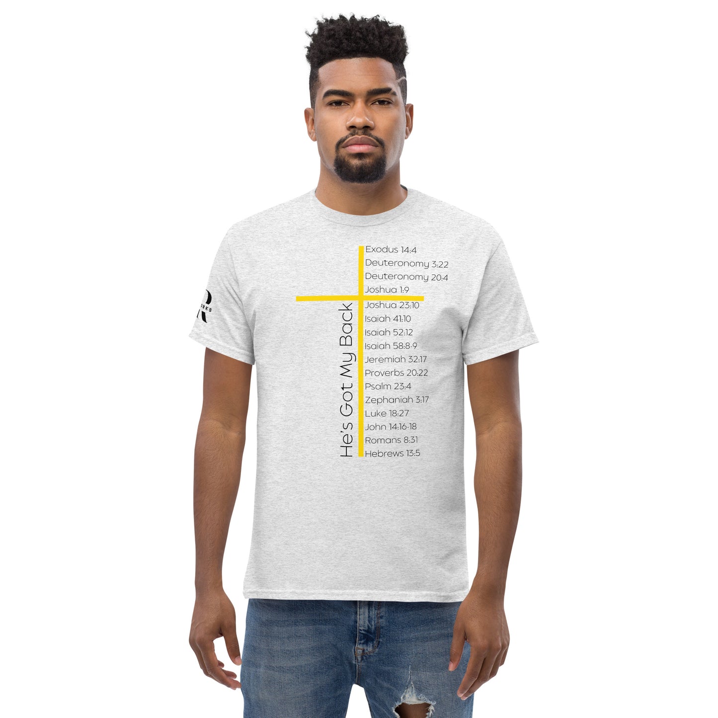 He's Got My Back Men's classic tee W/Black Print