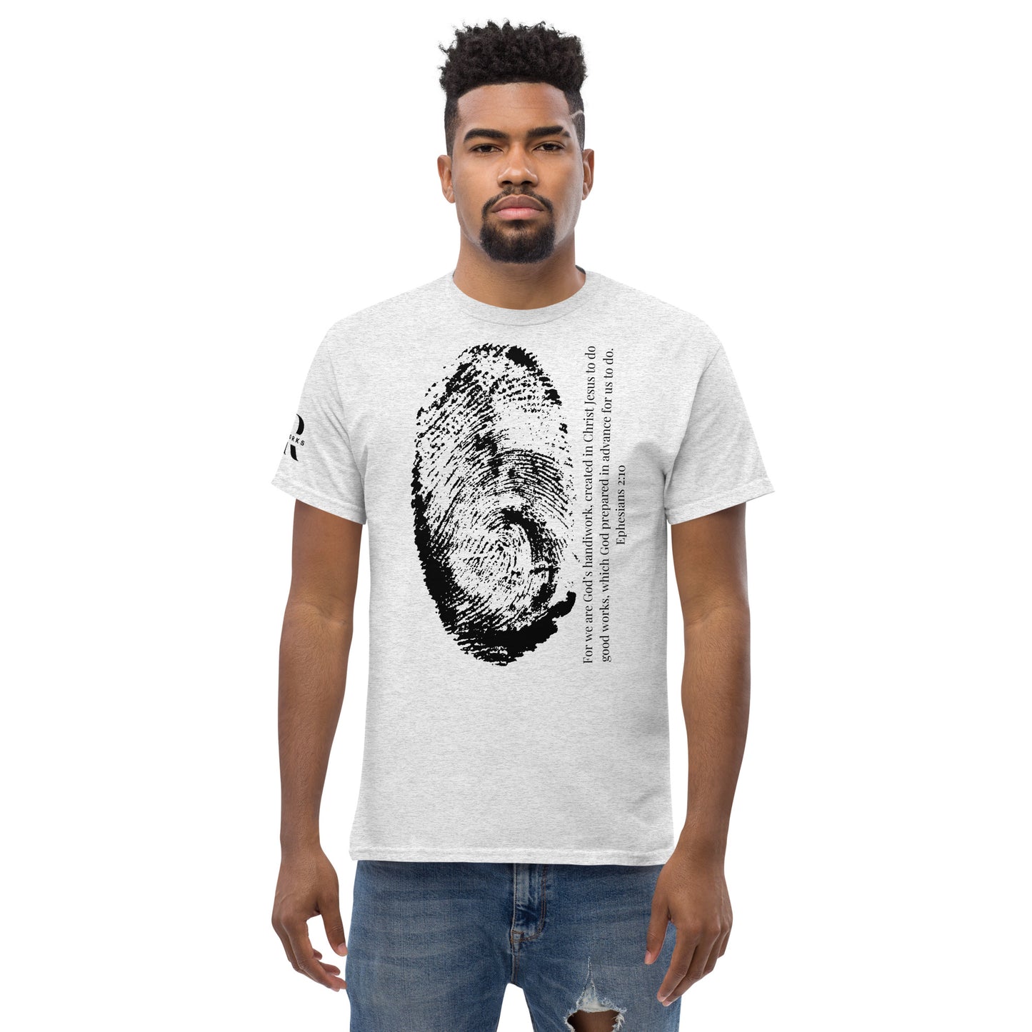 Fearfully And Wonderfully Made Men's classic tee W/Black Print