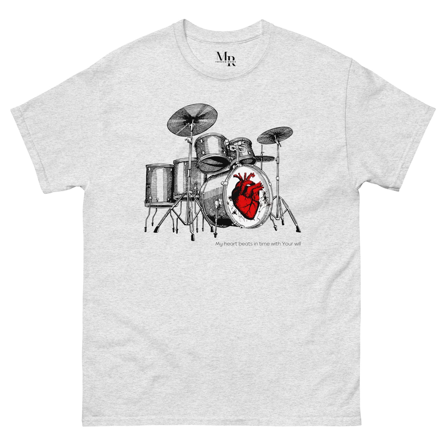 Heart Beats In Time Men's classic tee W/Black Print