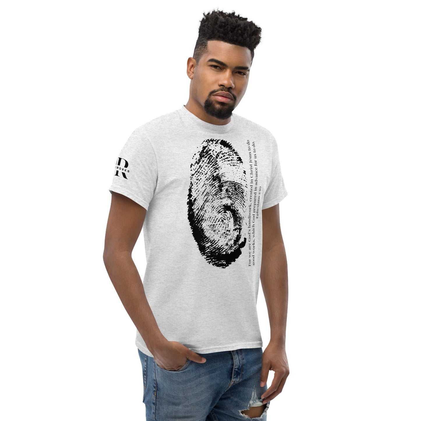 Fearfully And Wonderfully Made Men's classic tee W/Black Print