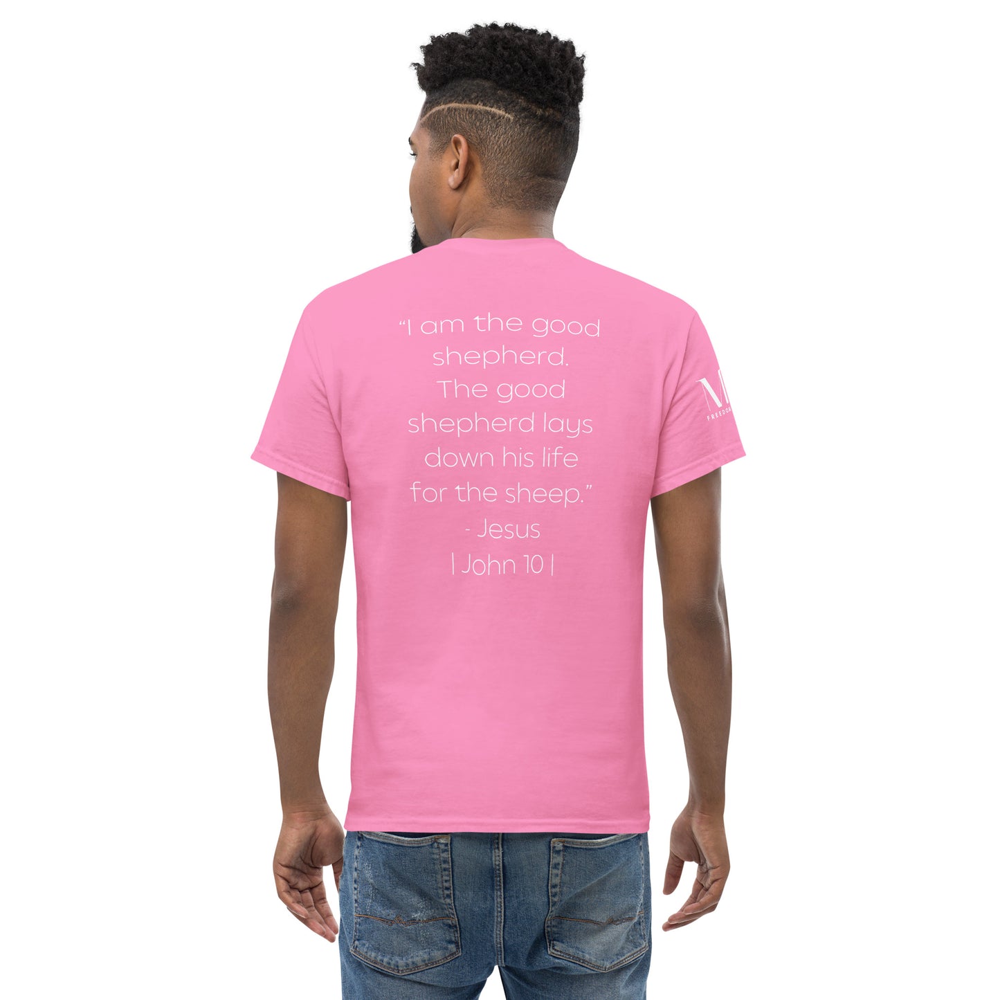 The Good Shepherd Men's classic tee W/White Print
