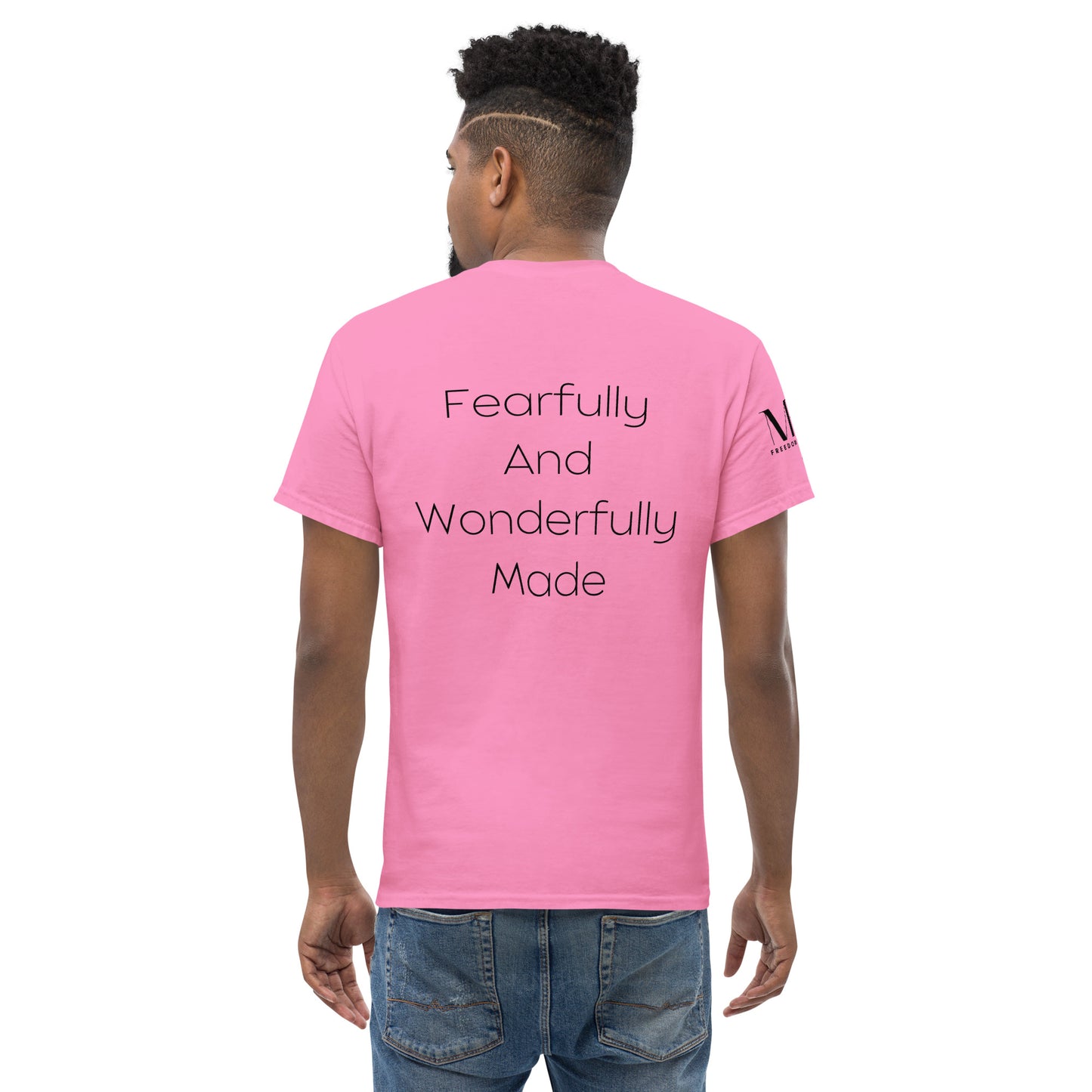 Fearfully And Wonderfully Made Men's classic tee W/Black Print