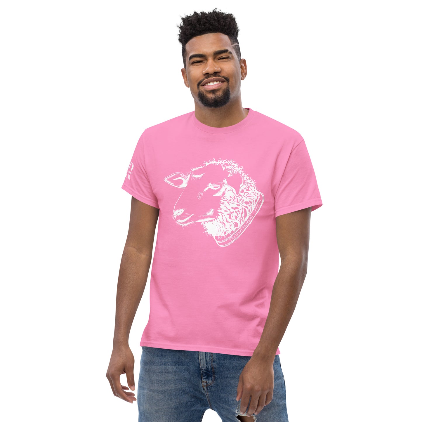 The Good Shepherd Men's classic tee W/White Print