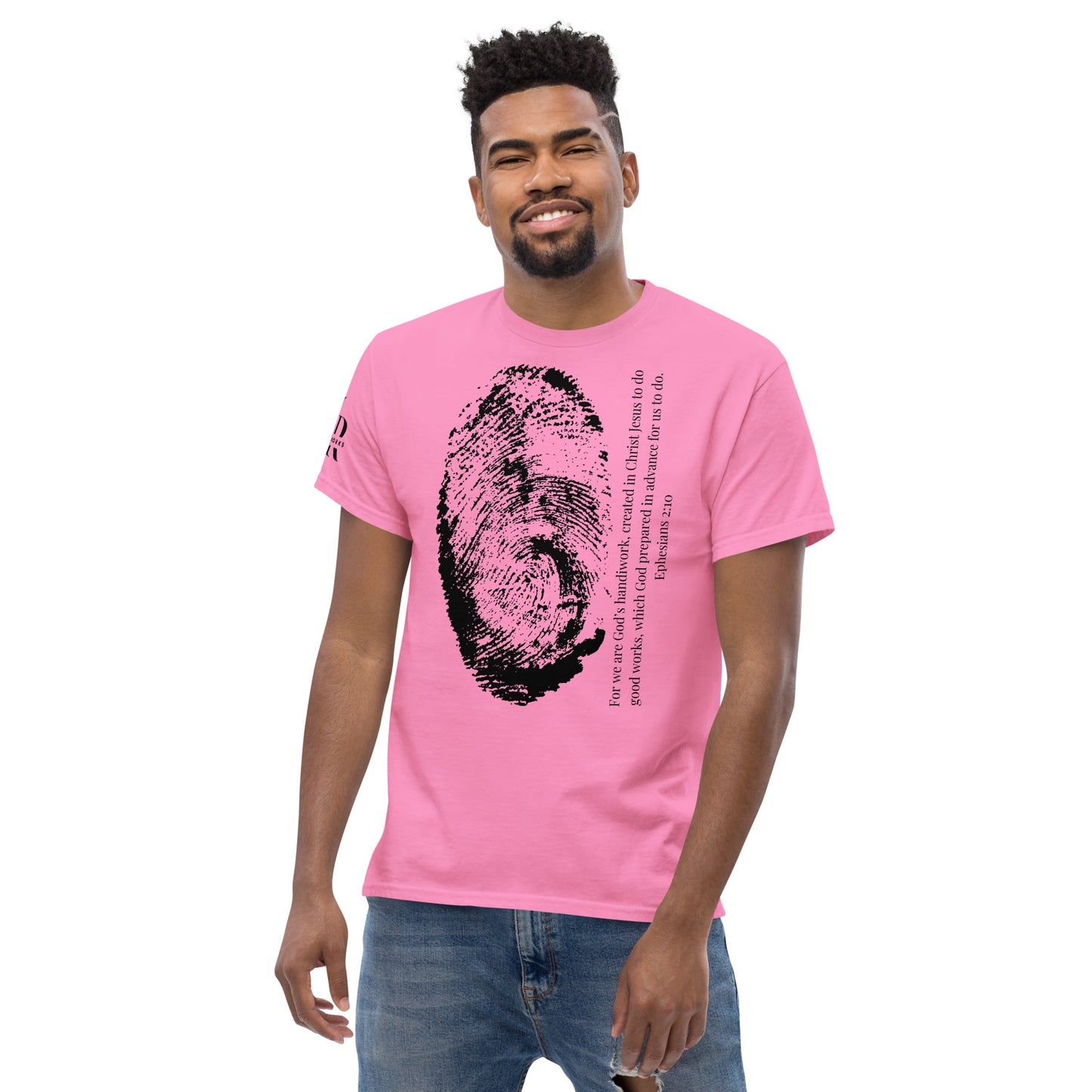 Fearfully And Wonderfully Made Men's classic tee W/Black Print