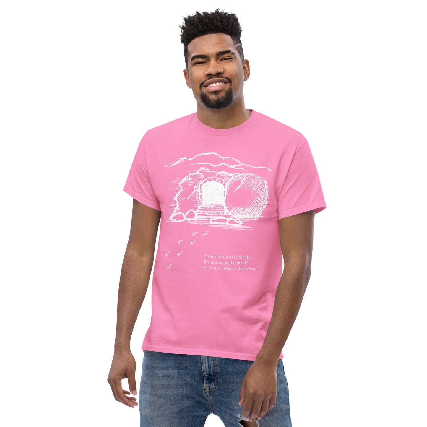 He Is Risen Men's classic tee W/White Print