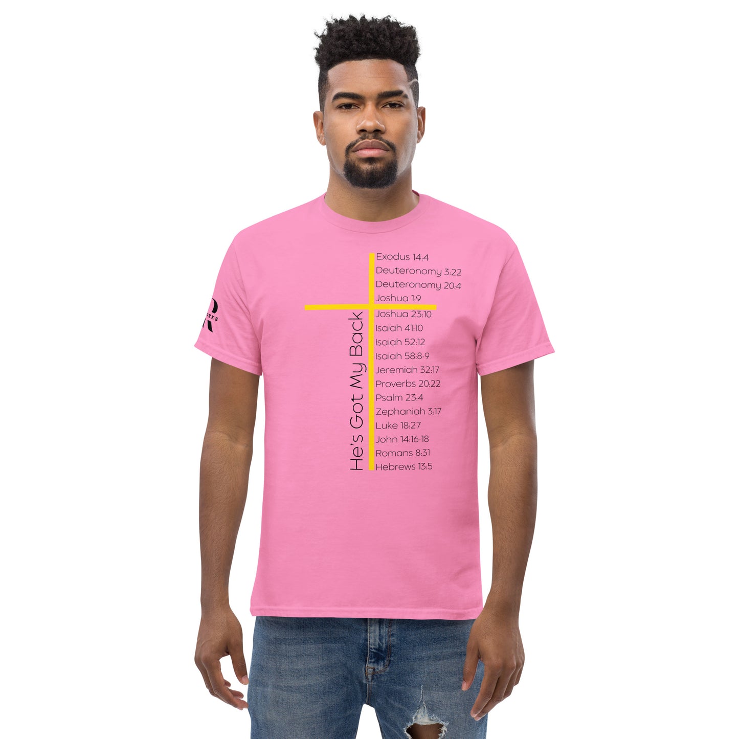 He's Got My Back Men's classic tee W/Black Print