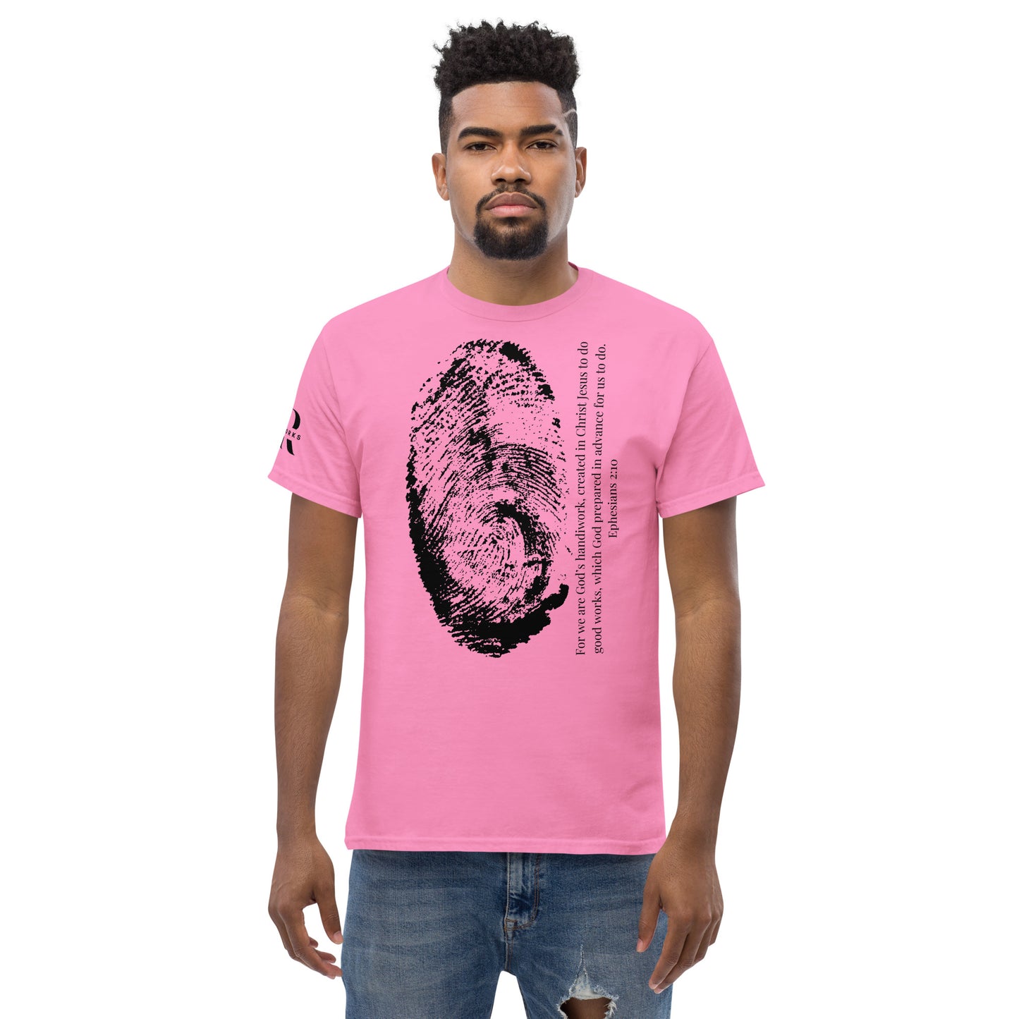 Fearfully And Wonderfully Made Men's classic tee W/Black Print
