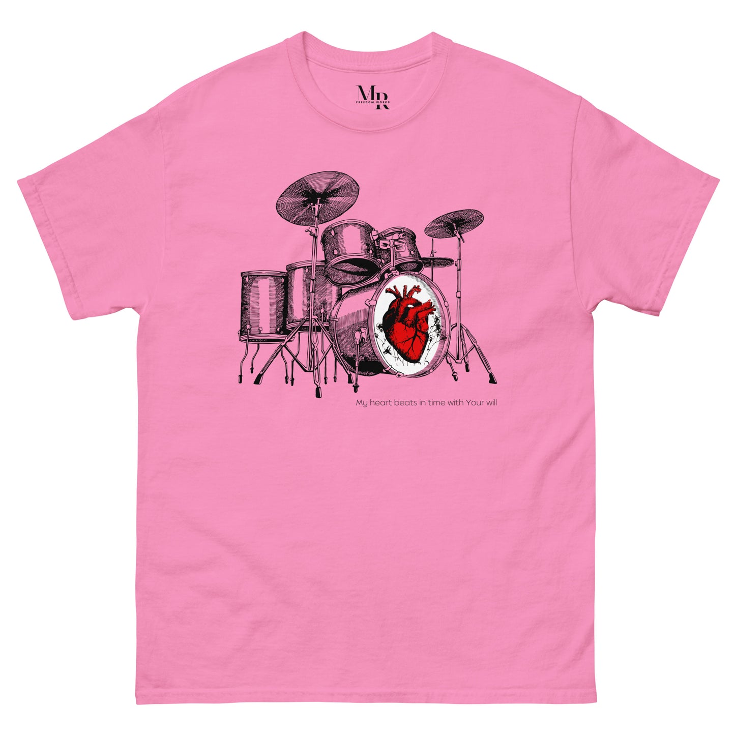 Heart Beats In Time Men's classic tee W/Black Print
