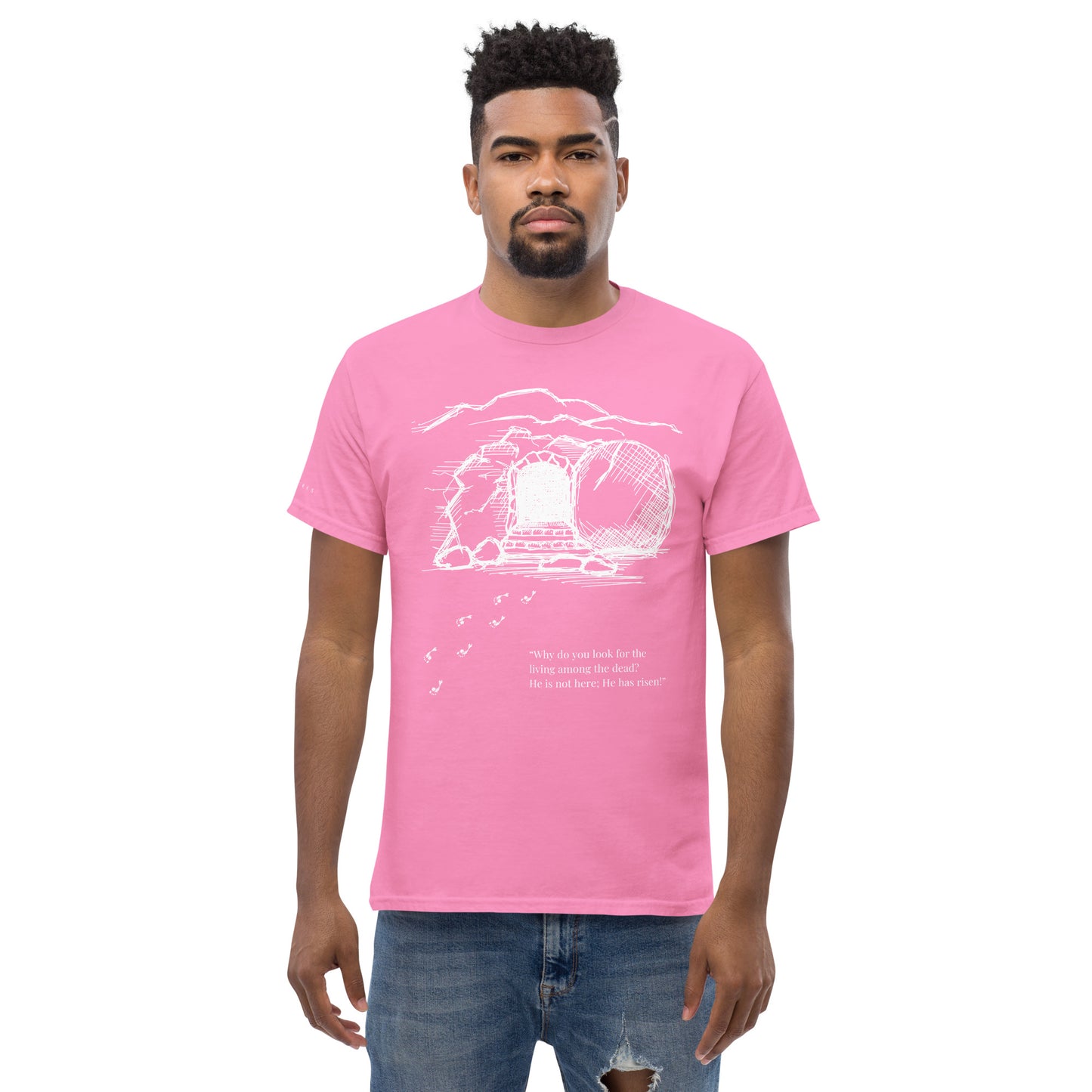 He Is Risen Men's classic tee W/White Print