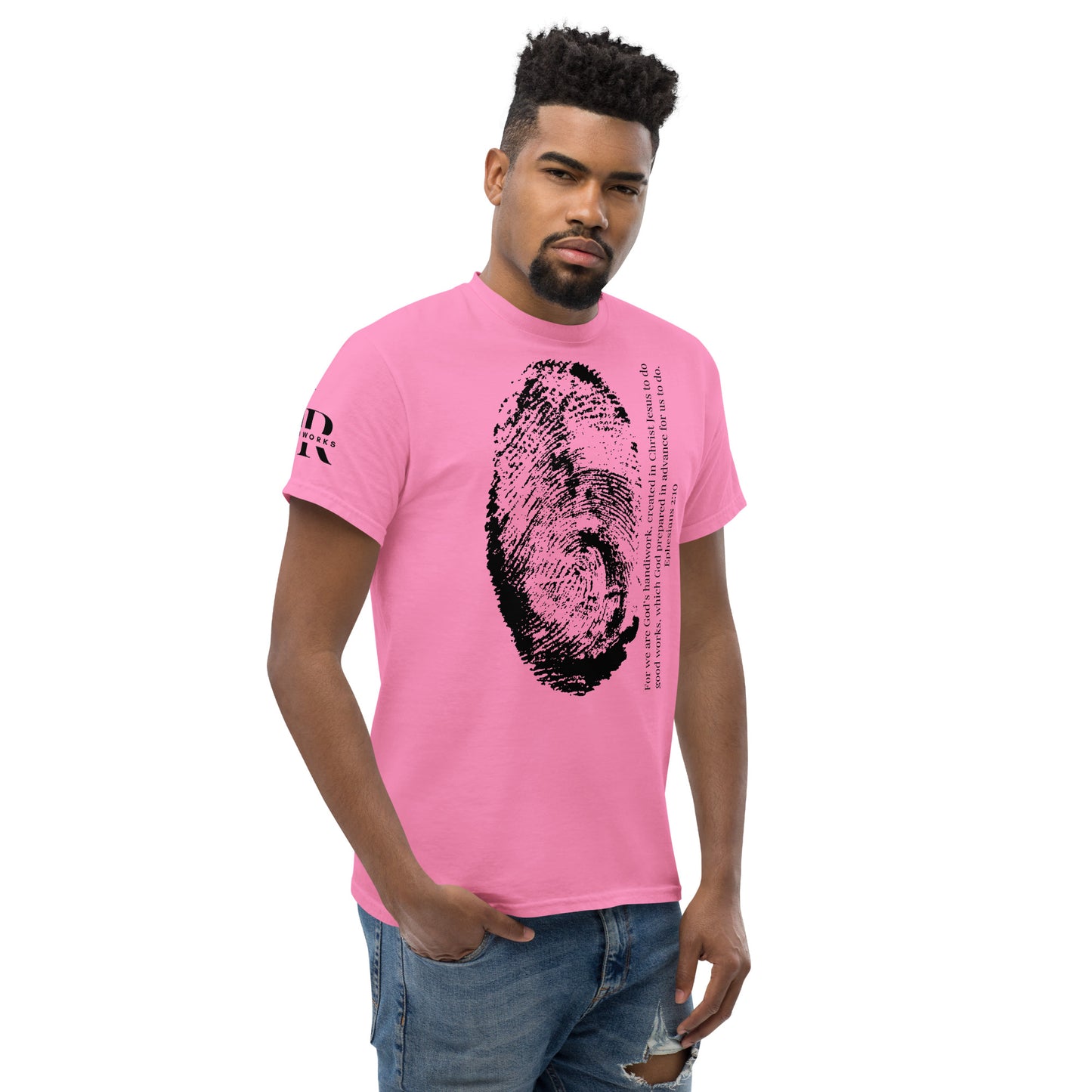 Fearfully And Wonderfully Made Men's classic tee W/Black Print