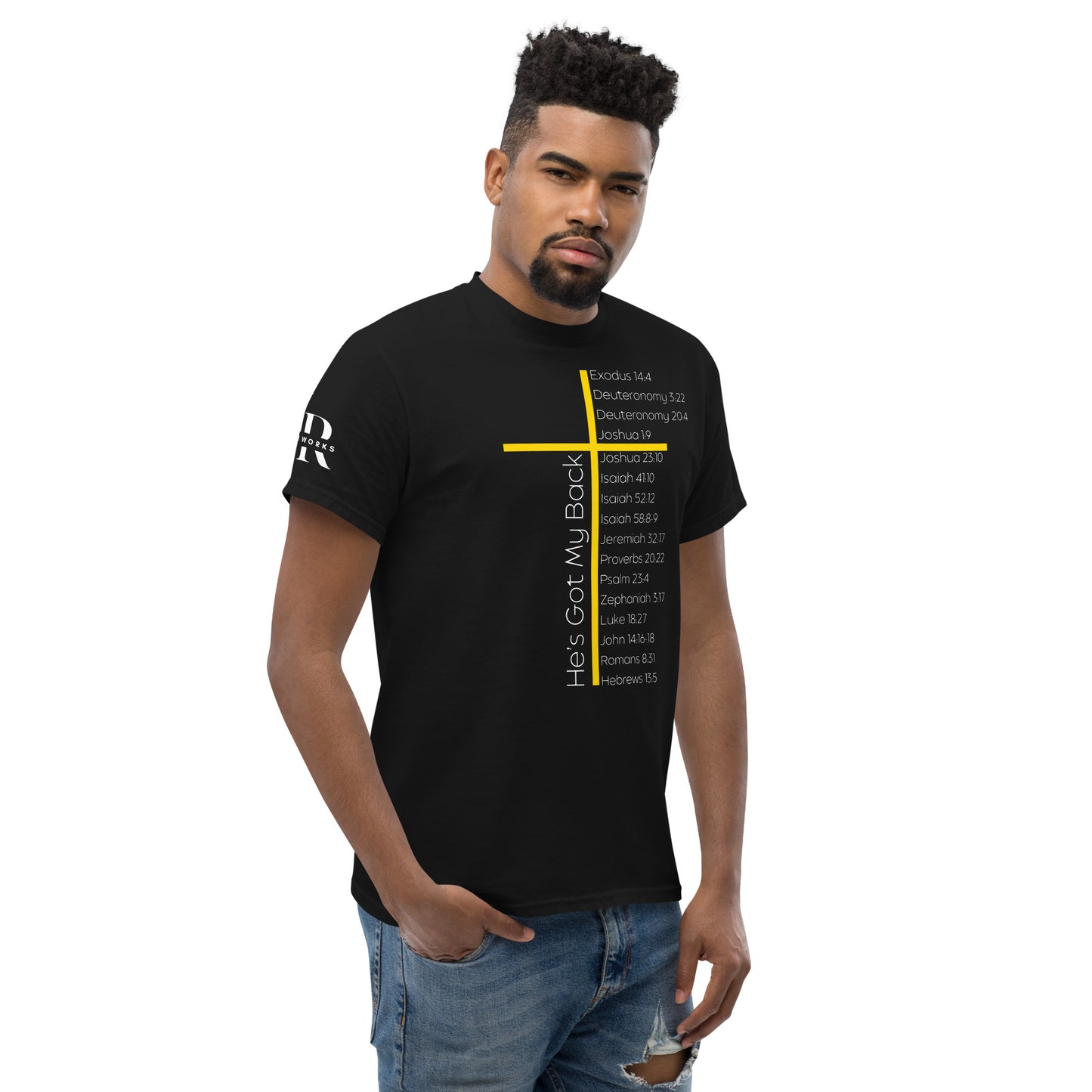 He's Got My Back Men's classic tee W/White Print