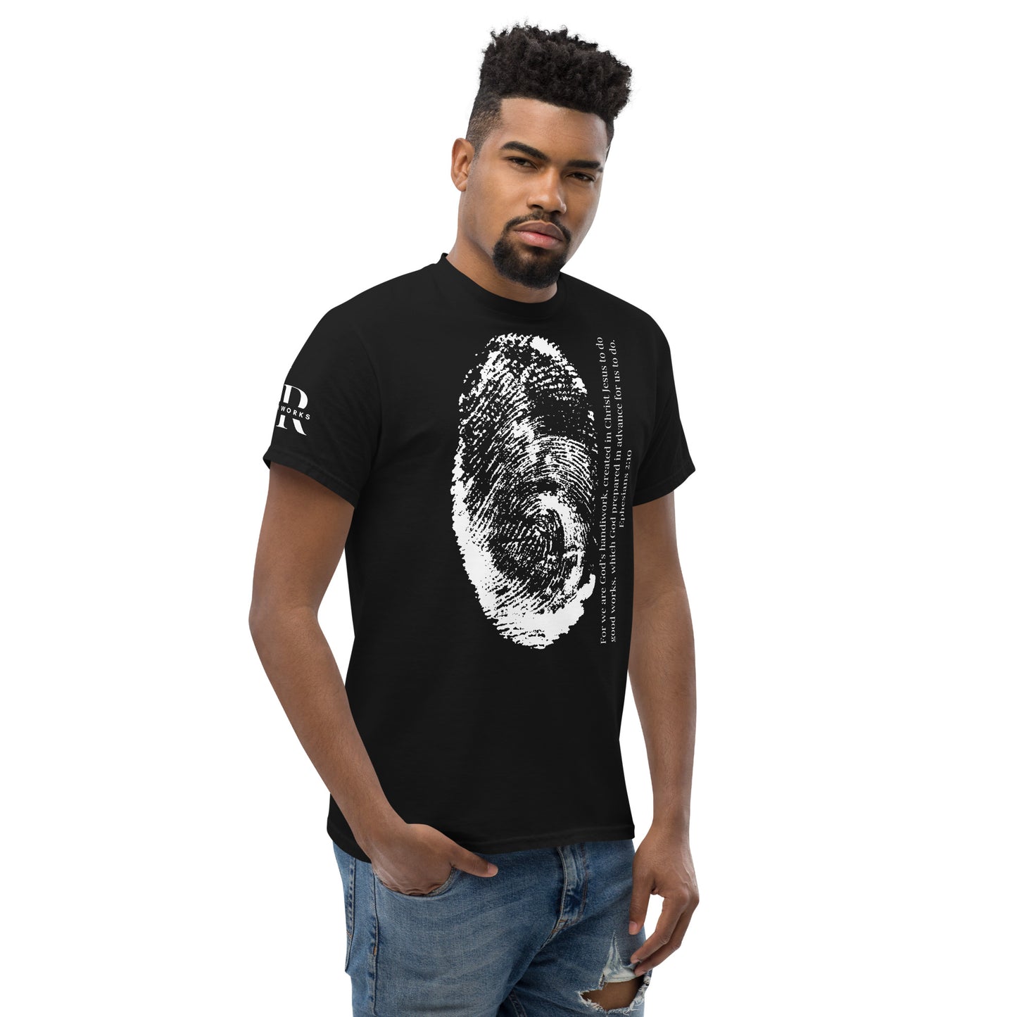Fearfully And Wonderfully Made Men's classic tee W/White Print