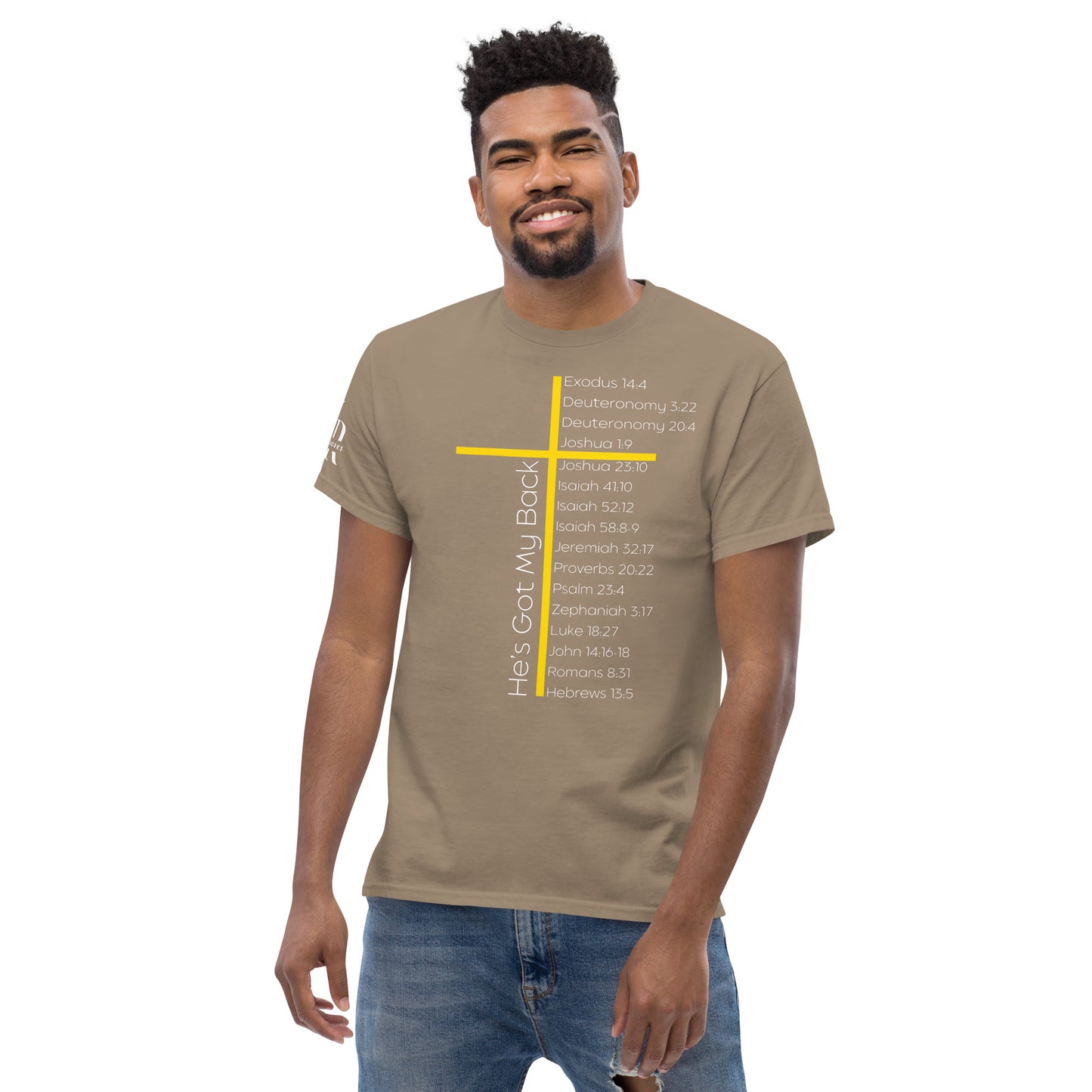 He's Got My Back Men's classic tee W/White Print