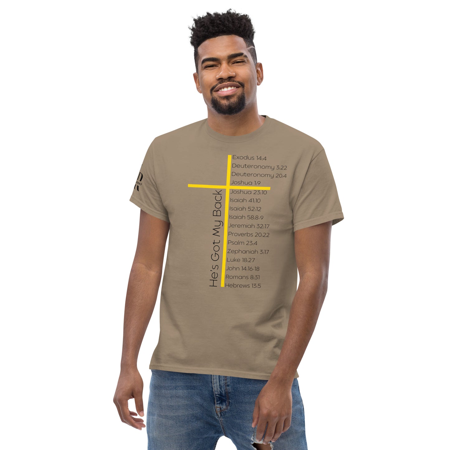 He's Got My Back Men's classic tee W/Black Print