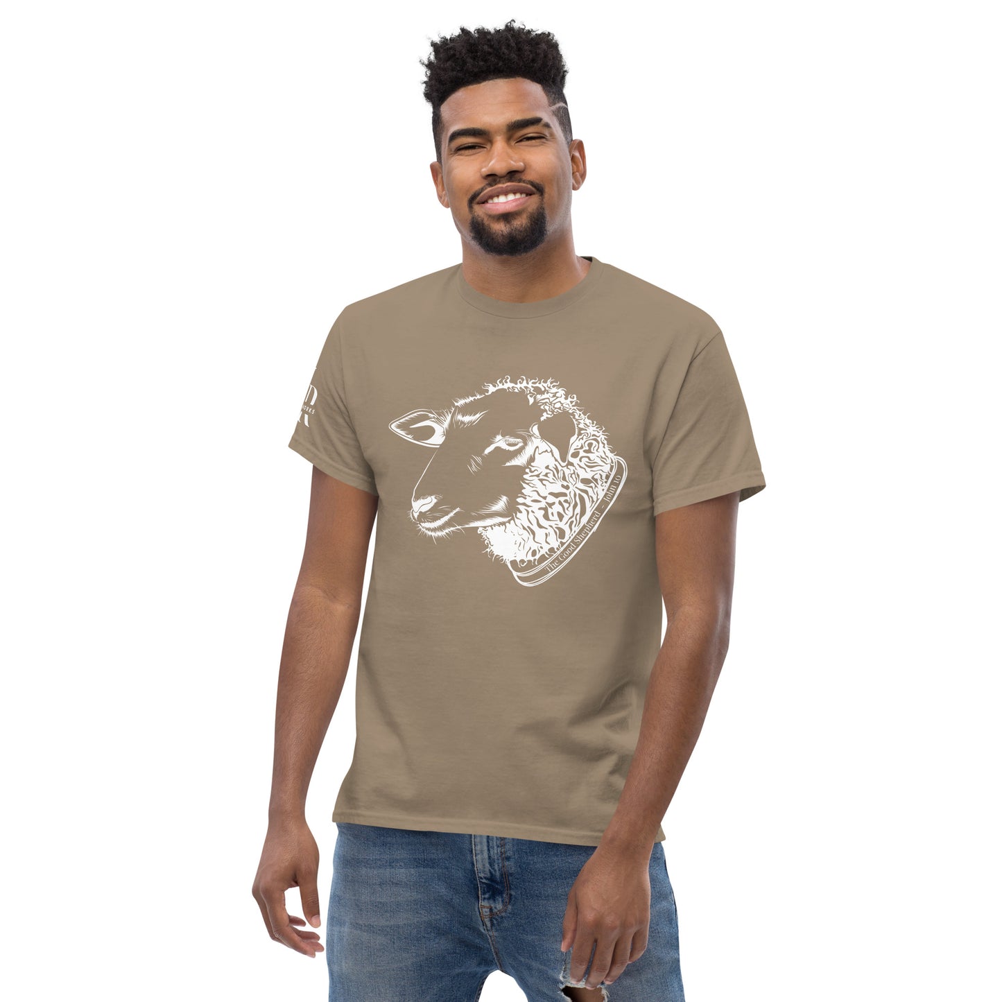 The Good Shepherd Men's classic tee W/White Print