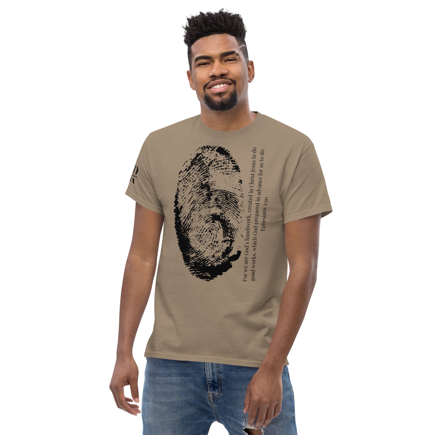 Fearfully And Wonderfully Made Men's classic tee W/Black Print