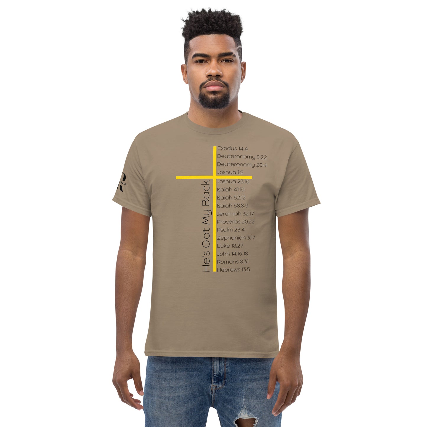 He's Got My Back Men's classic tee W/Black Print