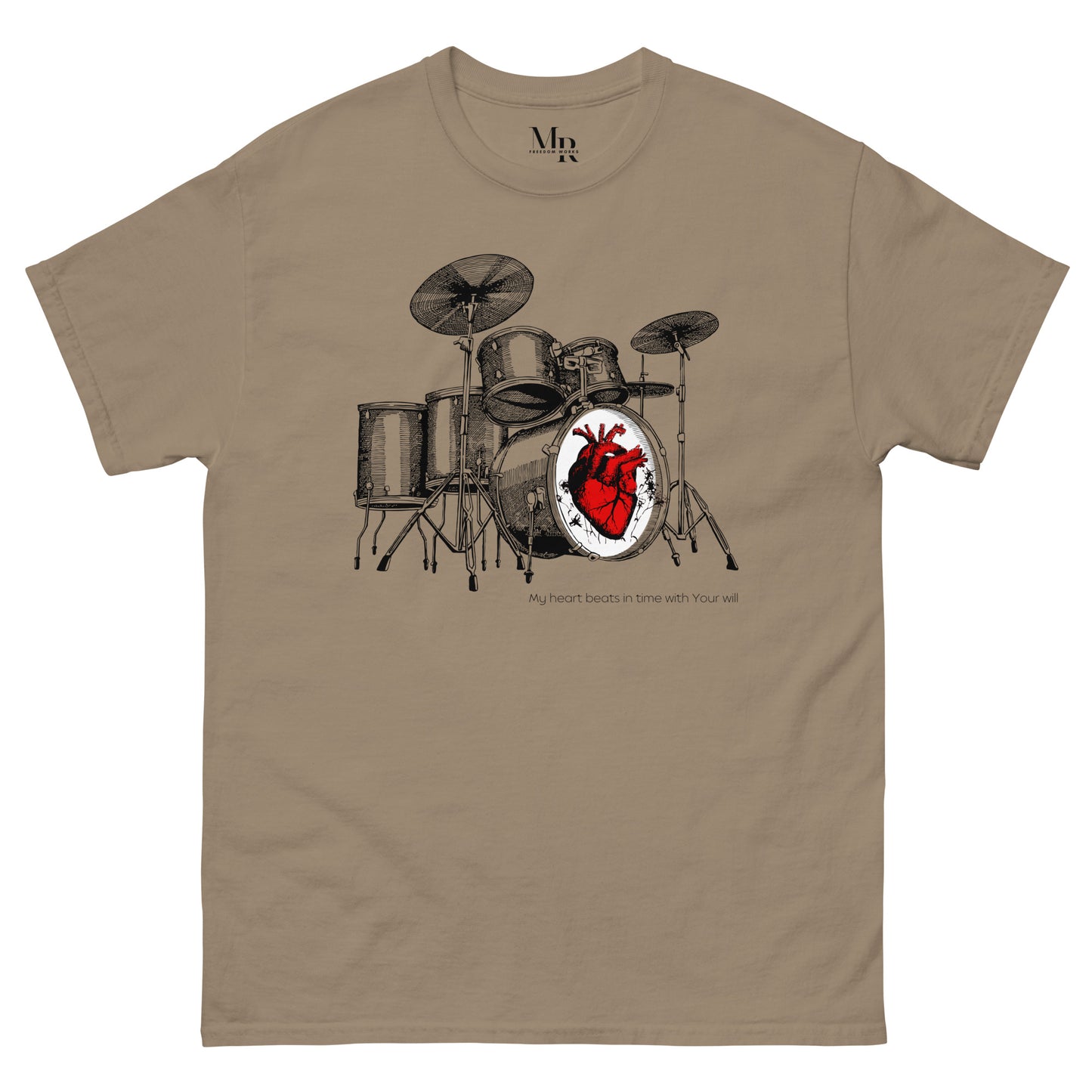 Heart Beats In Time Men's classic tee W/Black Print