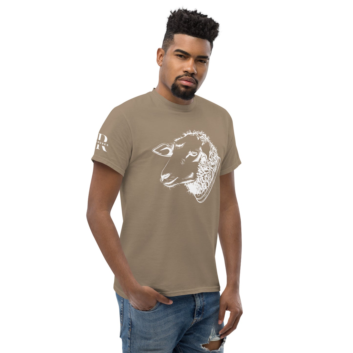 The Good Shepherd Men's classic tee W/White Print