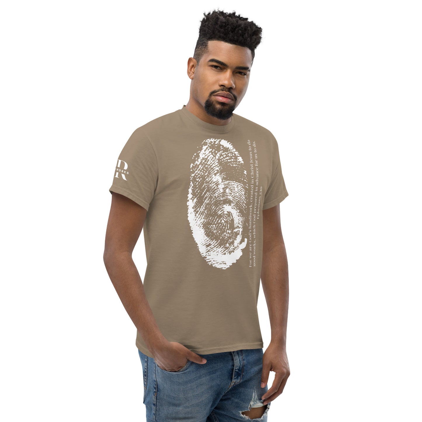 Fearfully And Wonderfully Made Men's classic tee W/White Print