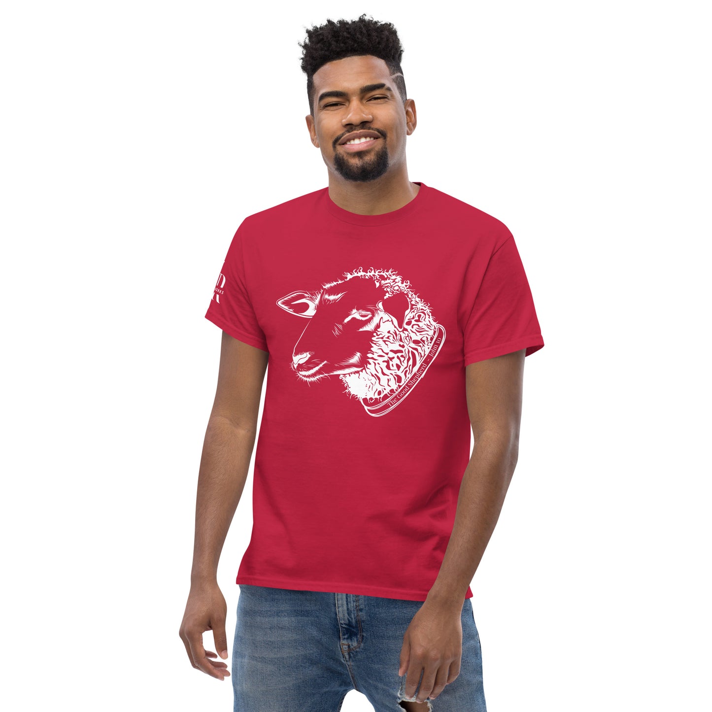 The Good Shepherd Men's classic tee W/White Print