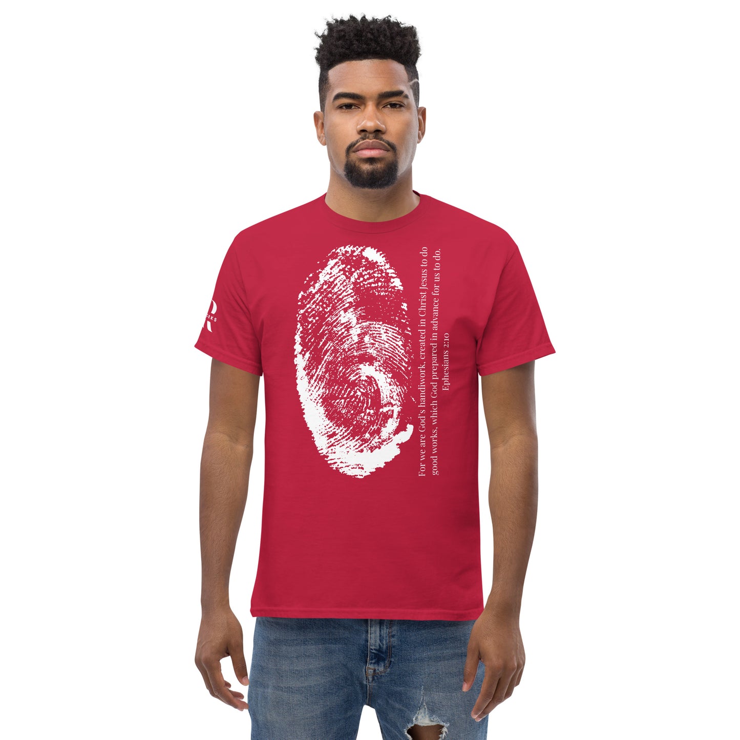 Fearfully And Wonderfully Made Men's classic tee W/White Print