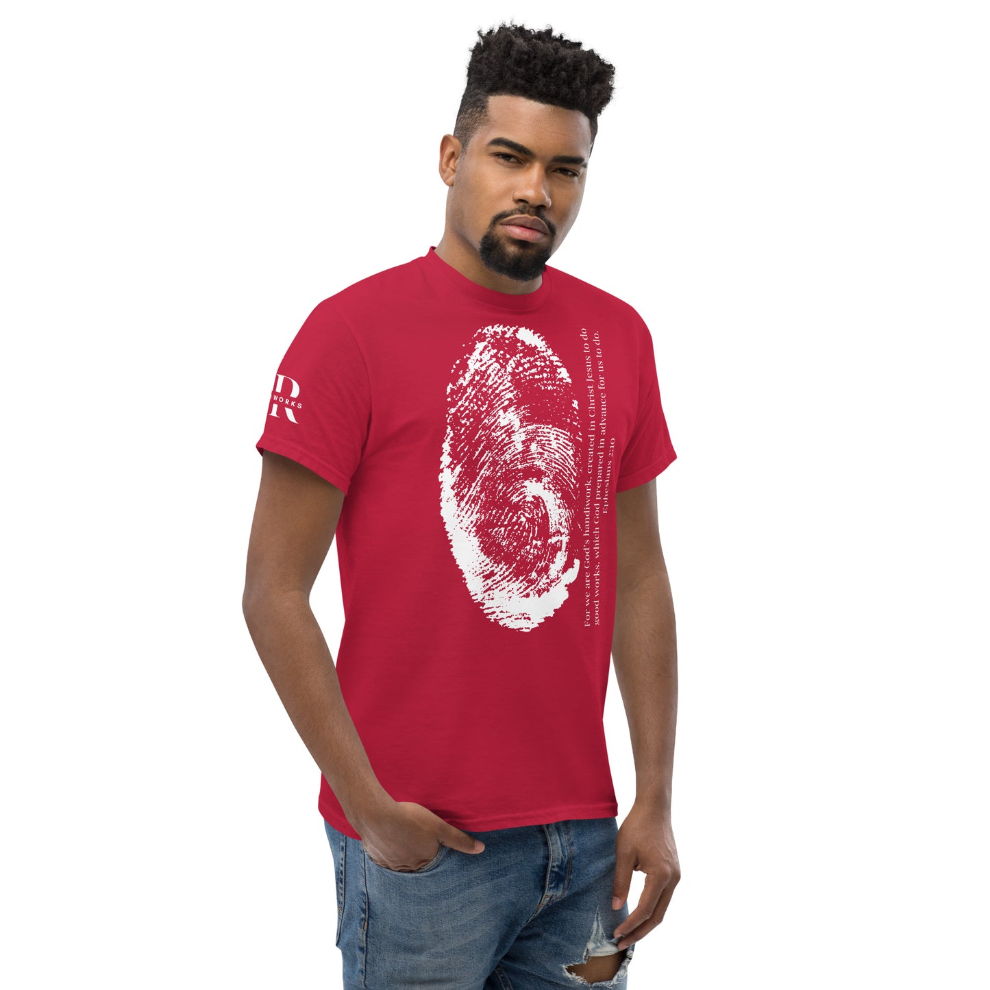 Fearfully And Wonderfully Made Men's classic tee W/White Print