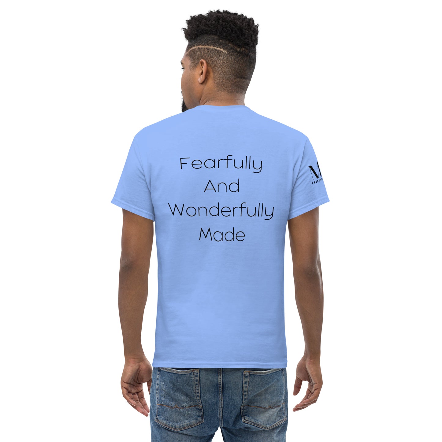 Fearfully And Wonderfully Made Men's classic tee W/Black Print