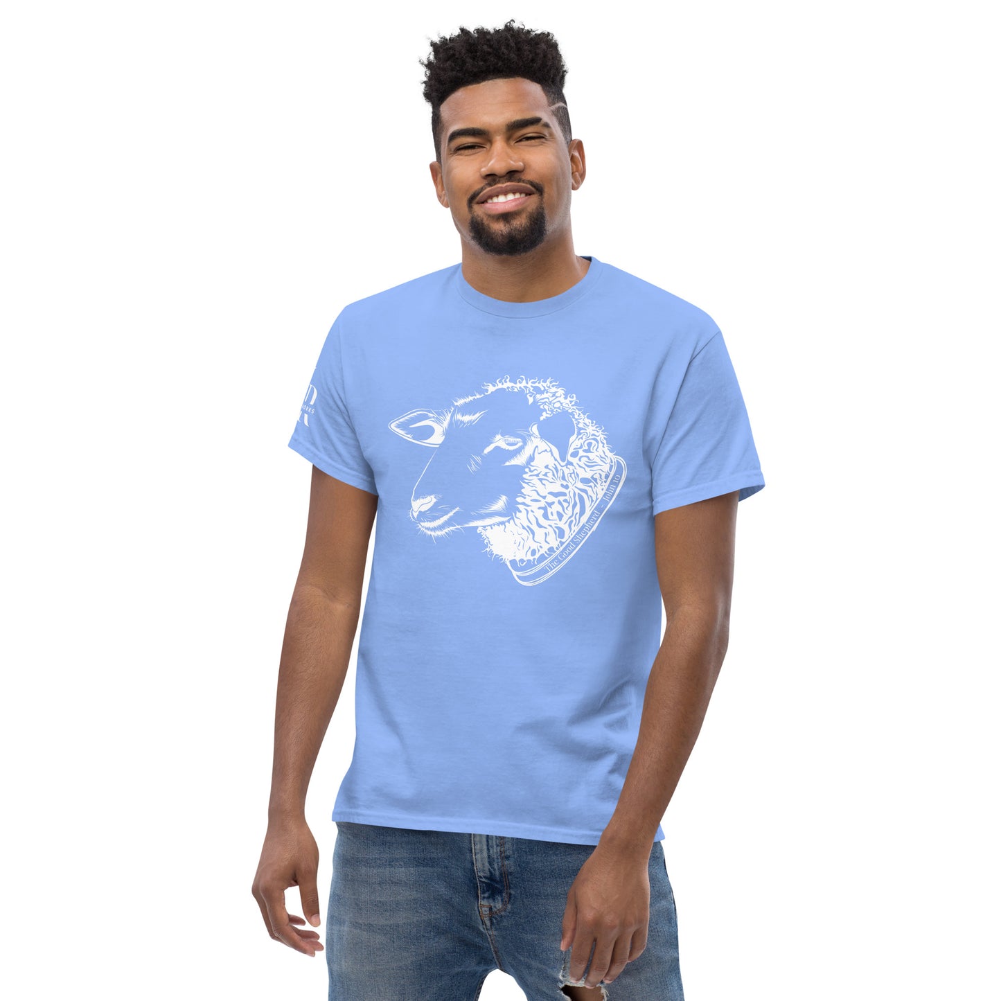 The Good Shepherd Men's classic tee W/White Print