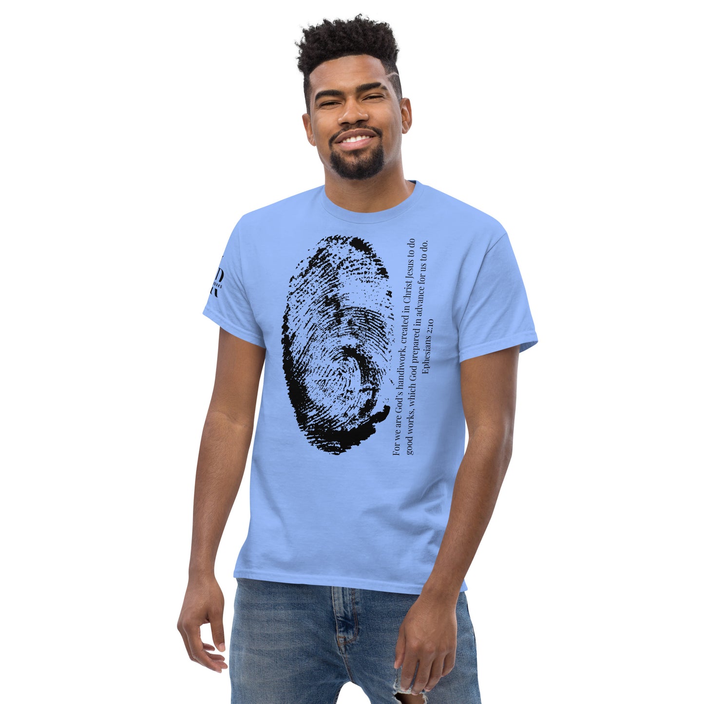 Fearfully And Wonderfully Made Men's classic tee W/Black Print