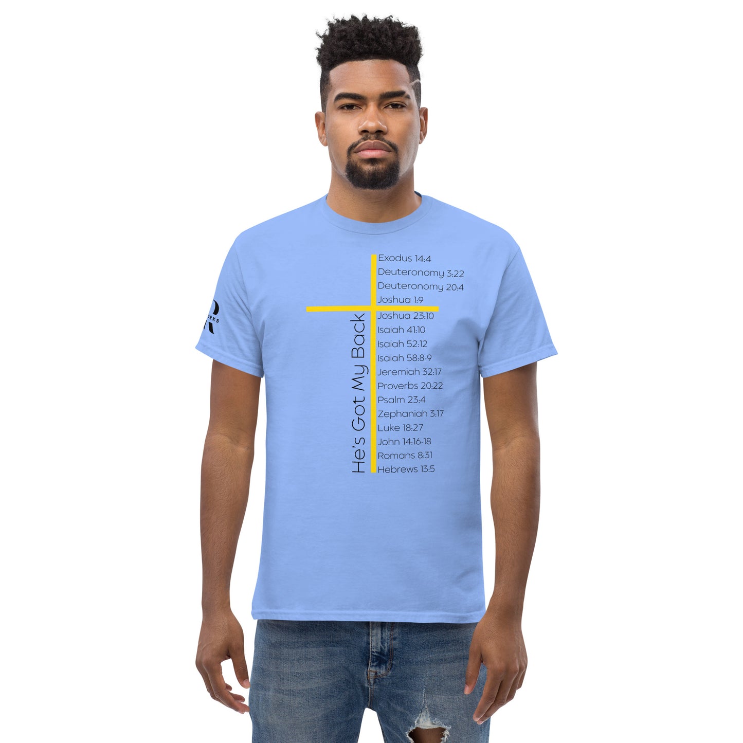 He's Got My Back Men's classic tee W/Black Print