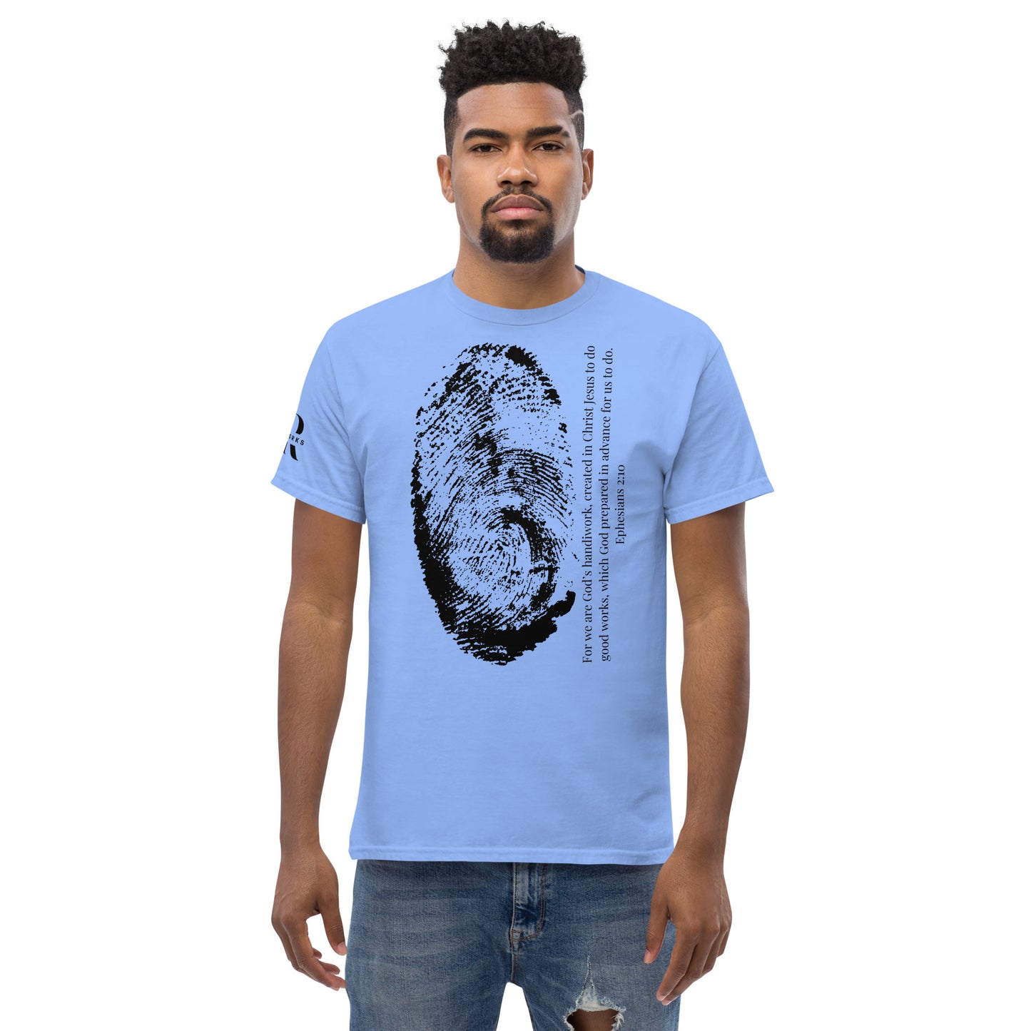 Fearfully And Wonderfully Made Men's classic tee W/Black Print