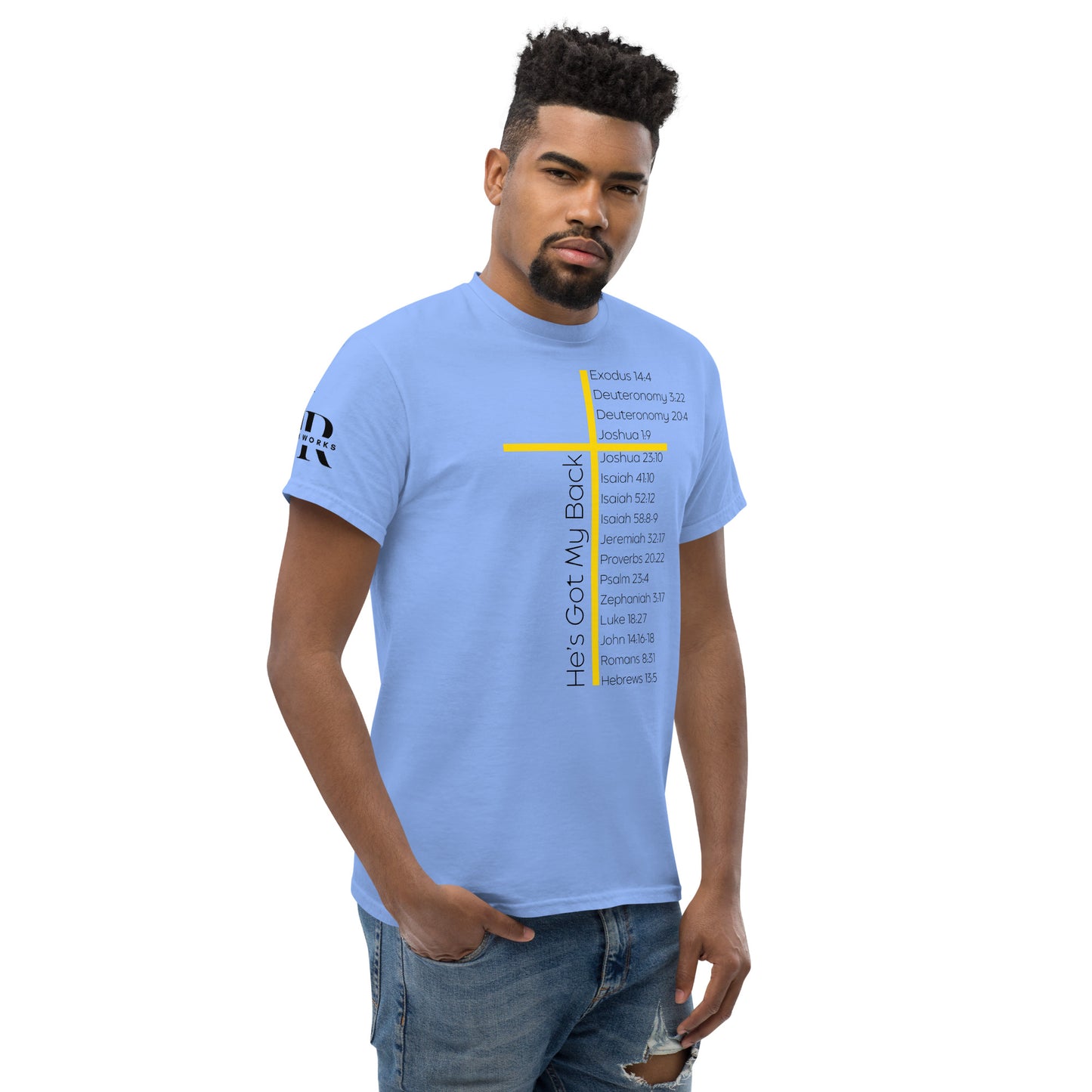 He's Got My Back Men's classic tee W/Black Print