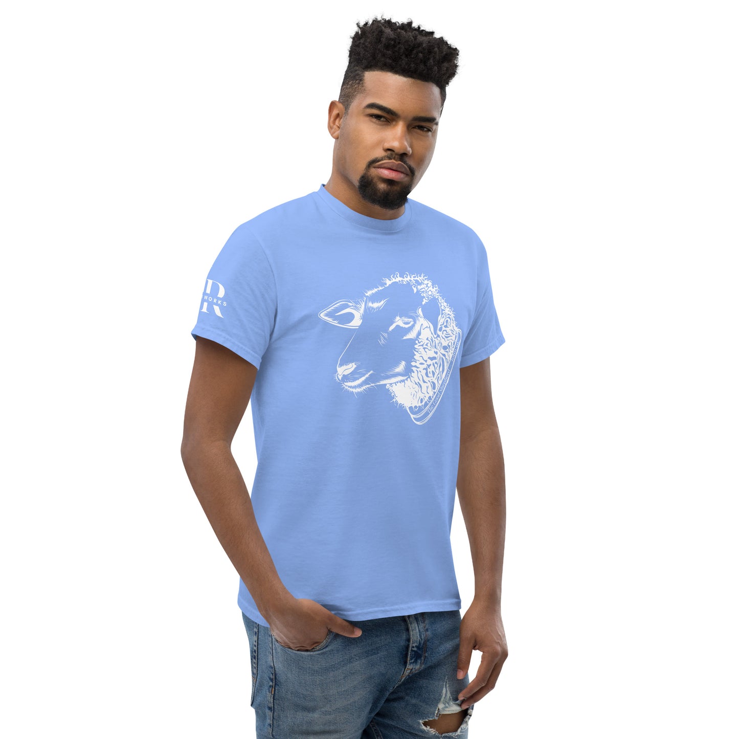 The Good Shepherd Men's classic tee W/White Print