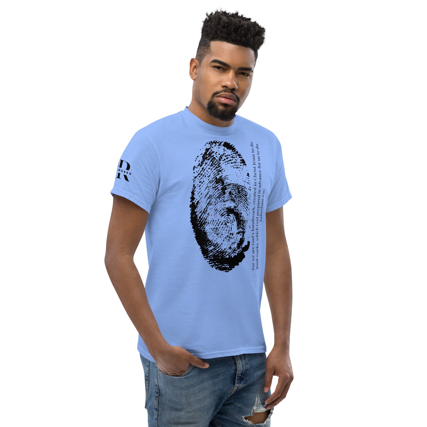 Fearfully And Wonderfully Made Men's classic tee W/Black Print