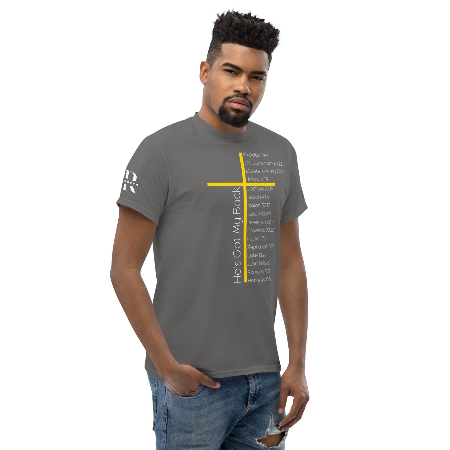He's Got My Back Men's classic tee W/White Print