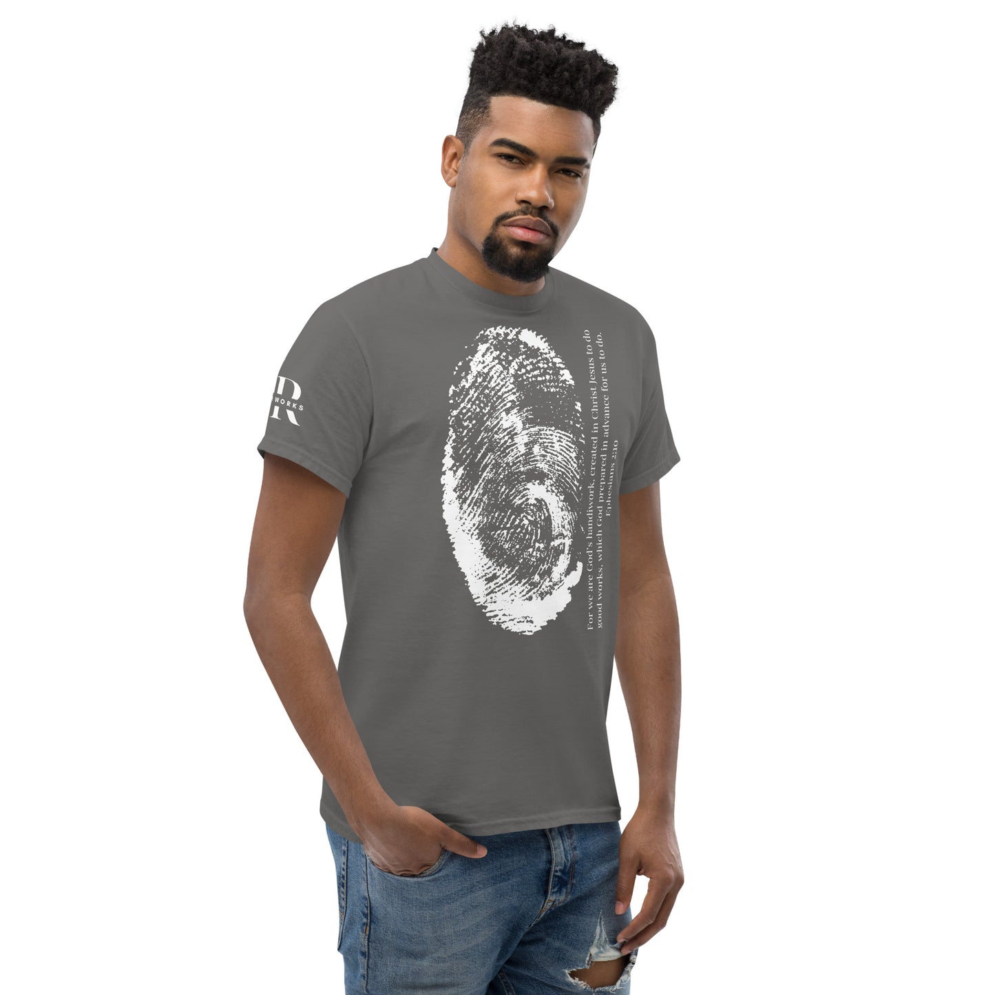 Fearfully And Wonderfully Made Men's classic tee W/White Print
