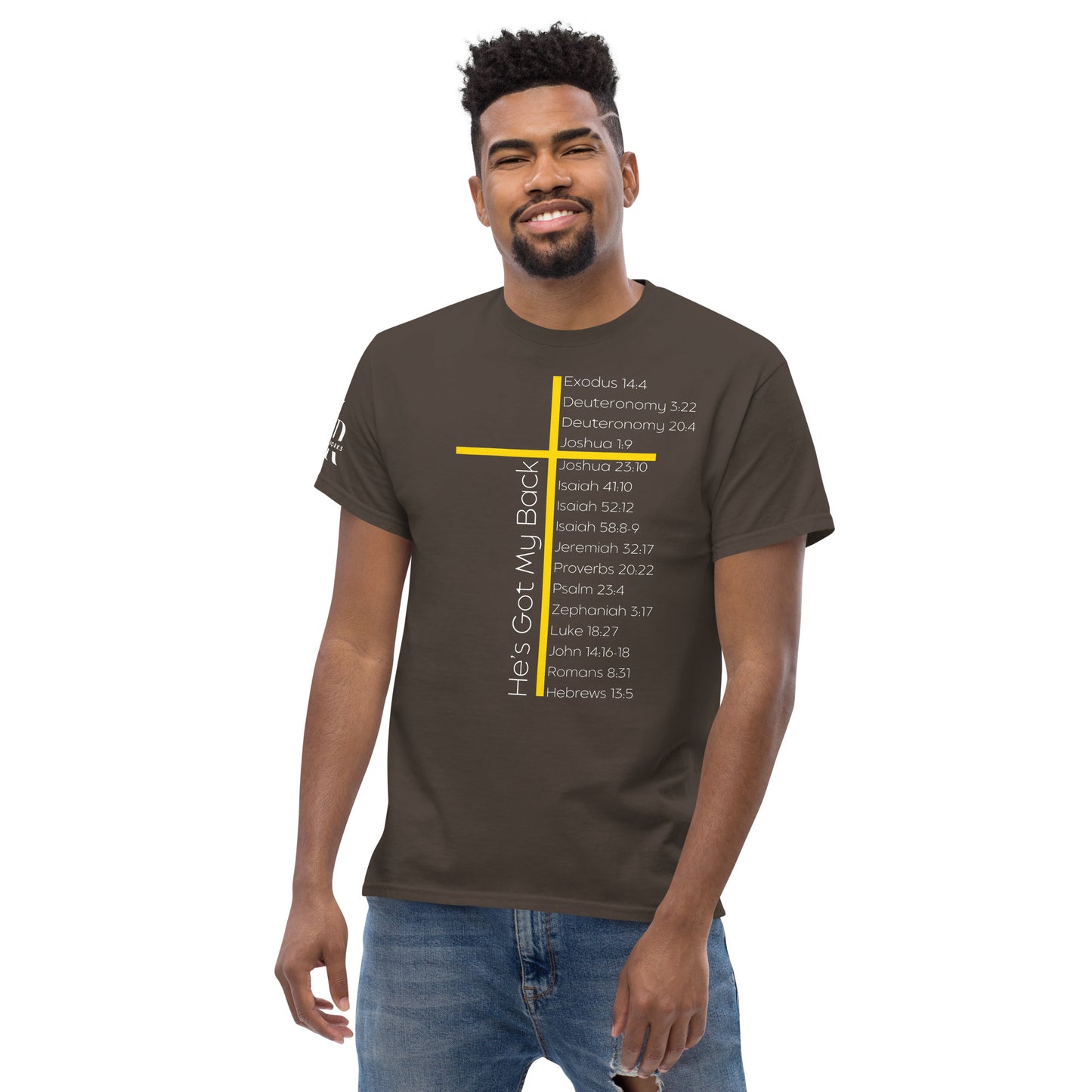 He's Got My Back Men's classic tee W/White Print