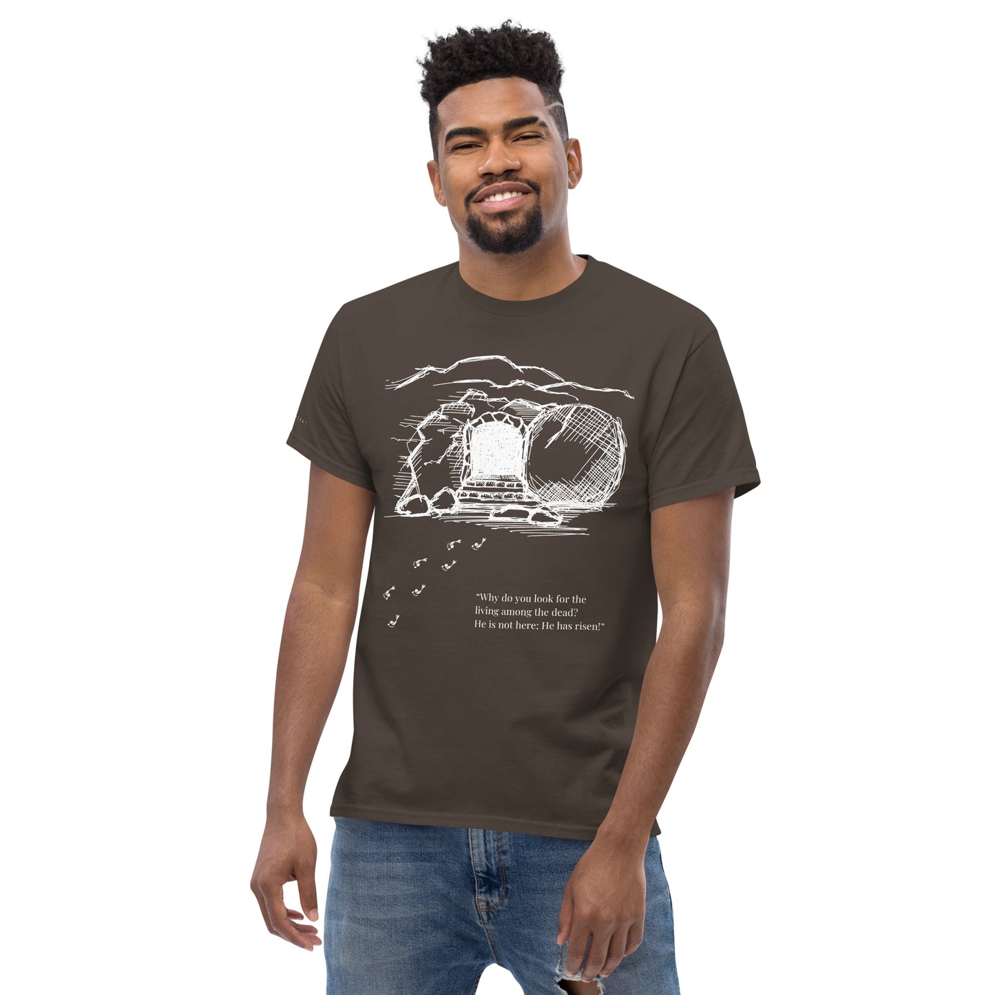 He Is Risen Men's classic tee W/White Print