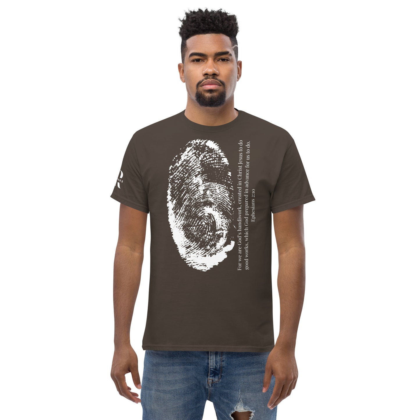 Fearfully And Wonderfully Made Men's classic tee W/White Print