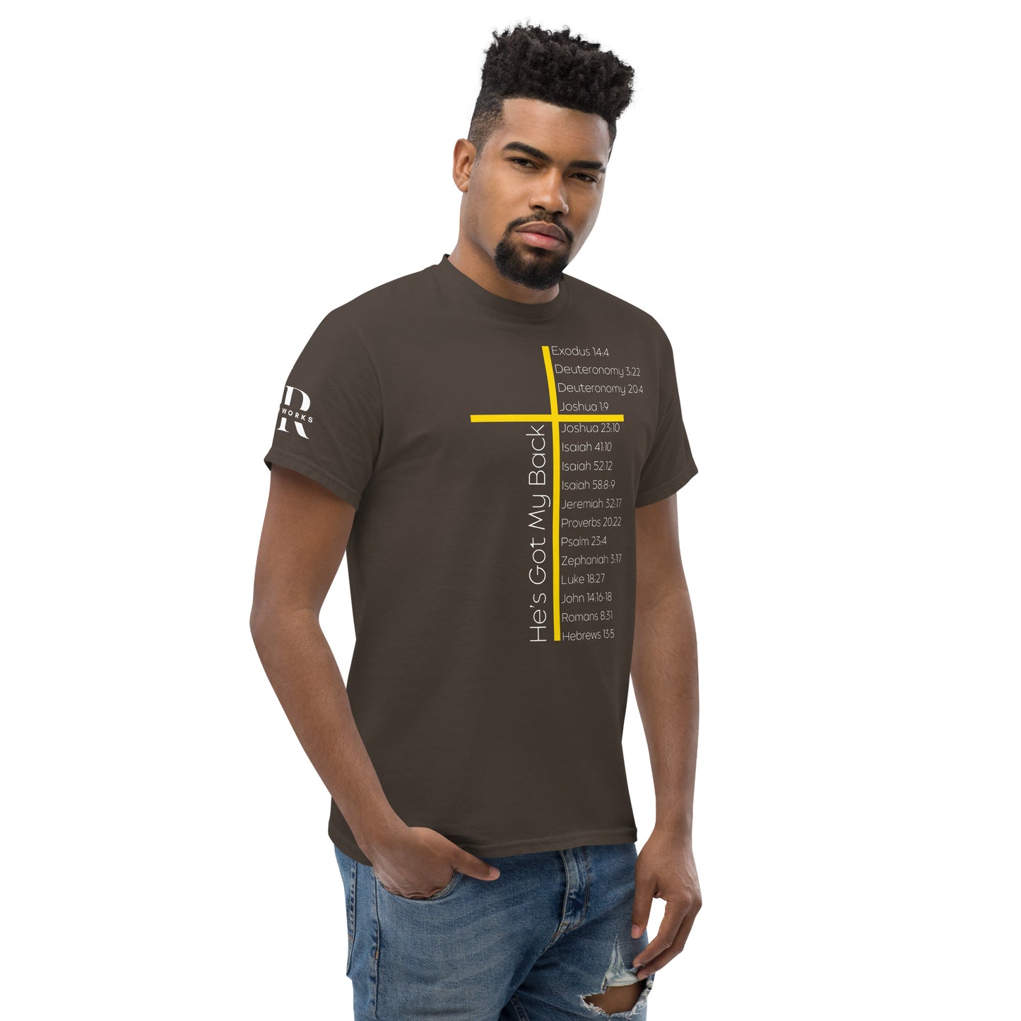He's Got My Back Men's classic tee W/White Print