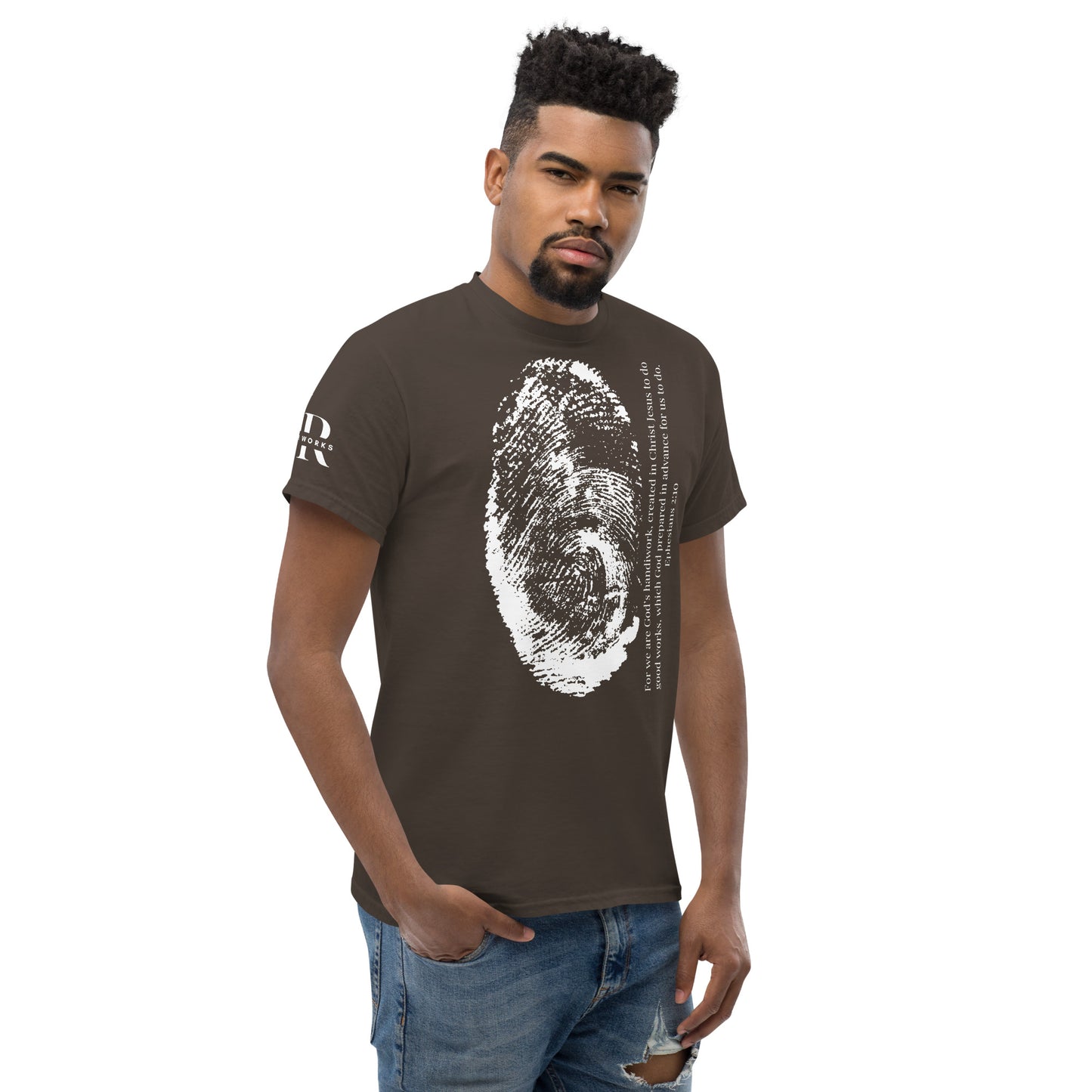 Fearfully And Wonderfully Made Men's classic tee W/White Print